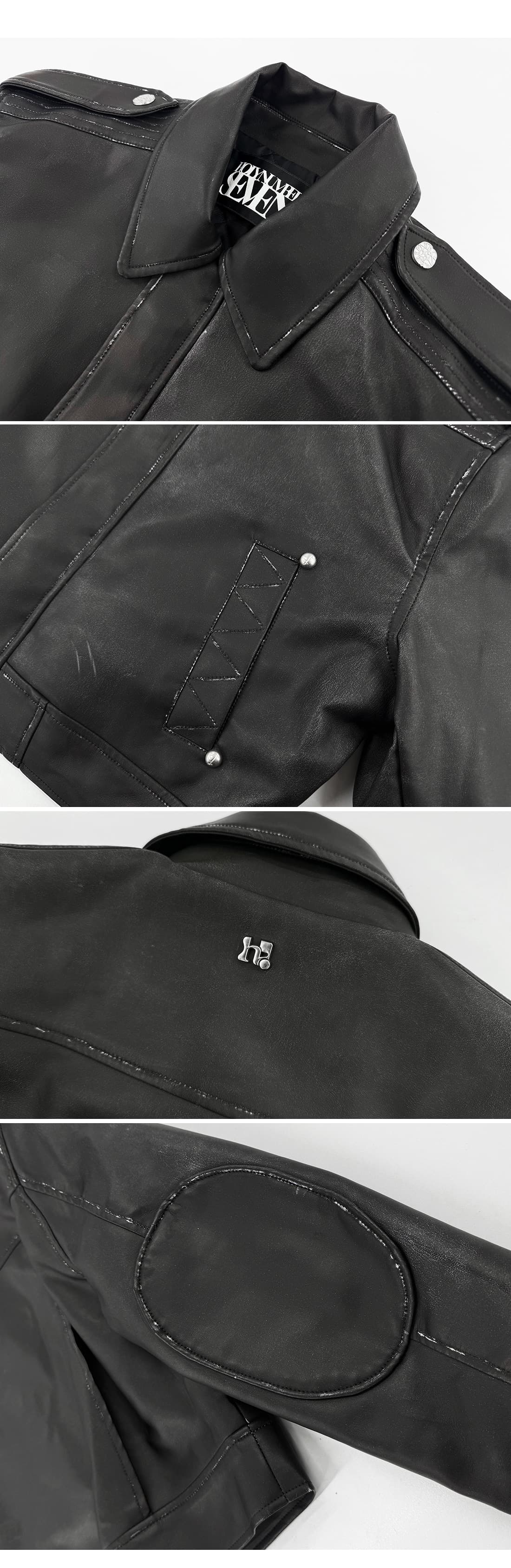 Vintage Leather Short Jacket — vue 5