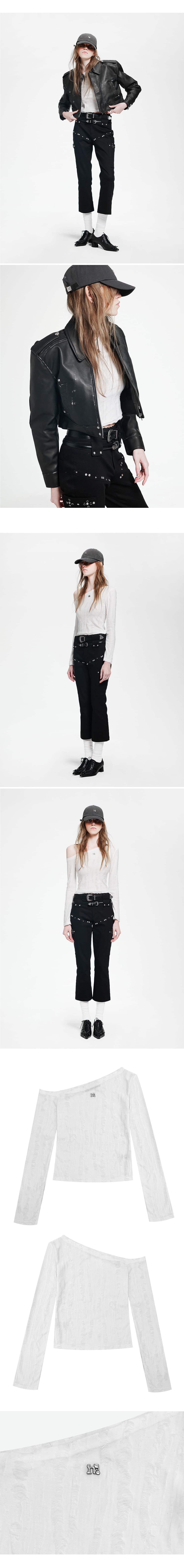 Holy Symbol Ripped Off-shoulder Top_WHITE — vue 4