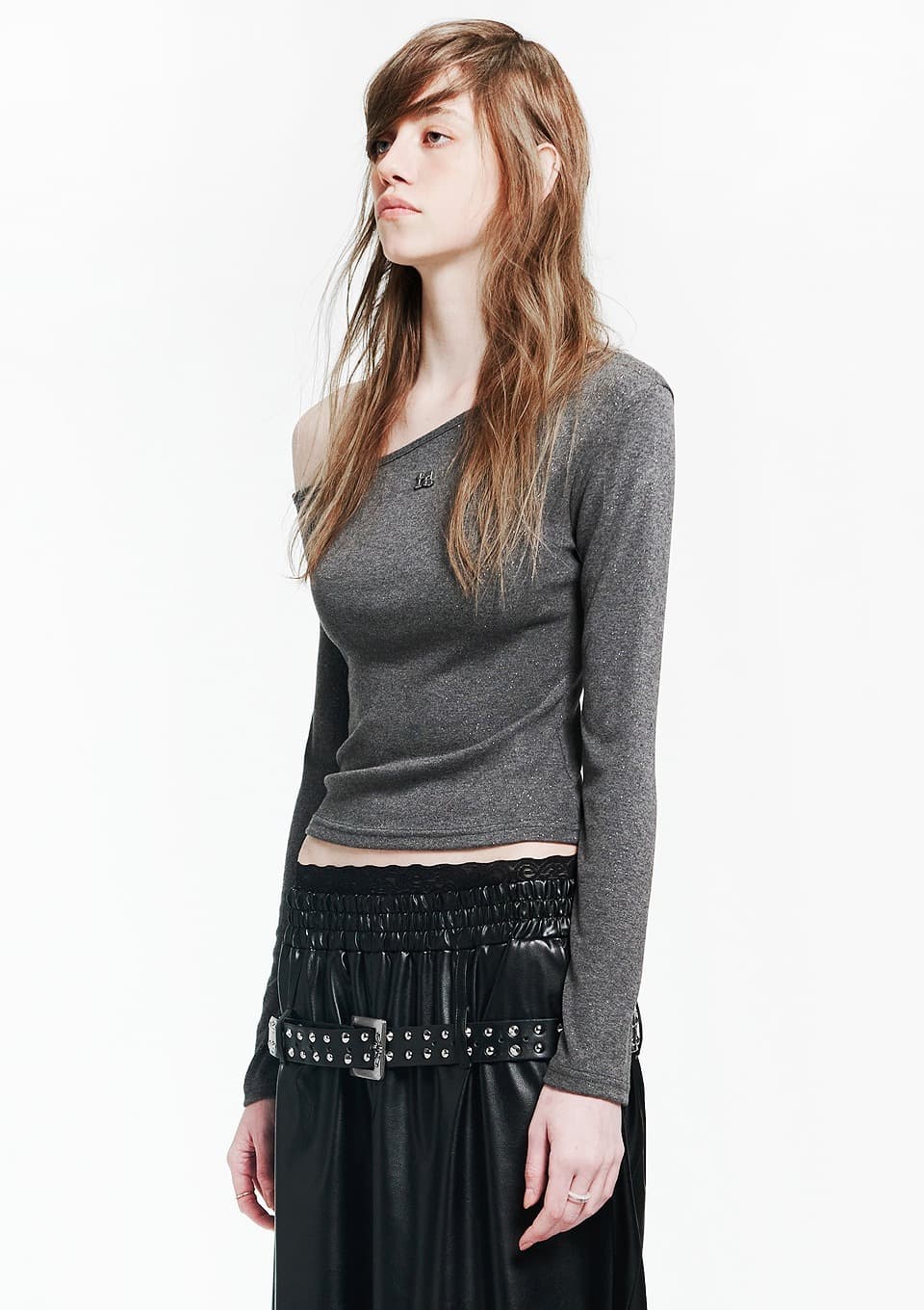 Holy symbol sparkle off-shoulder_GRAY