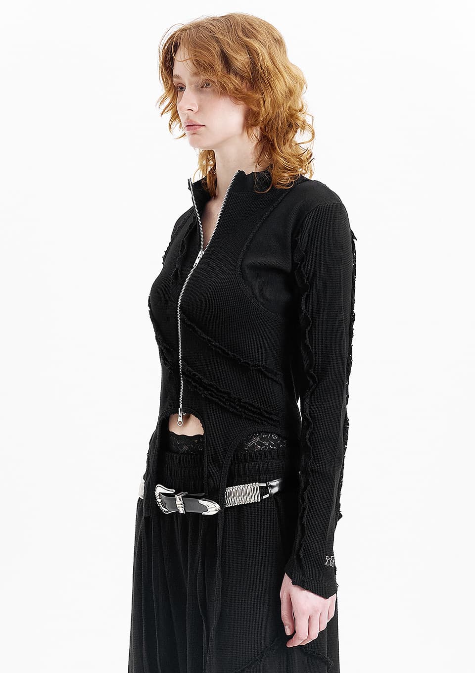 Open Deckie Waffle Zip-Up — vue 1