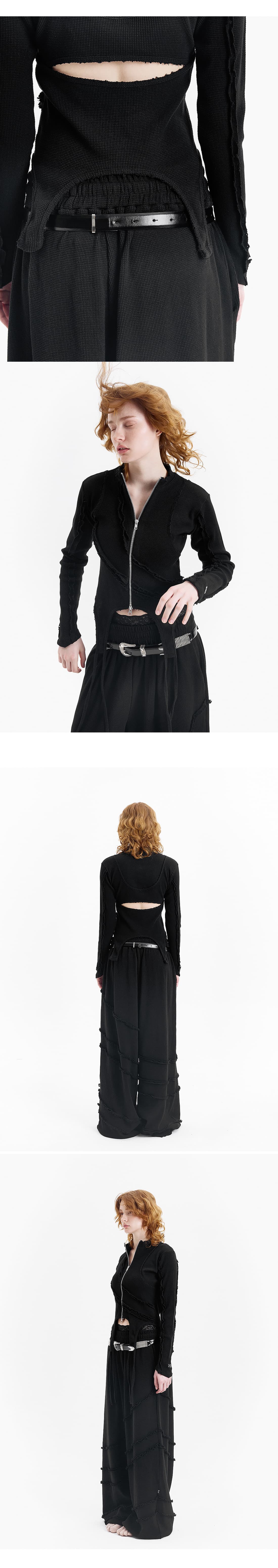 Waffle diagonal decoration pants — vue 4