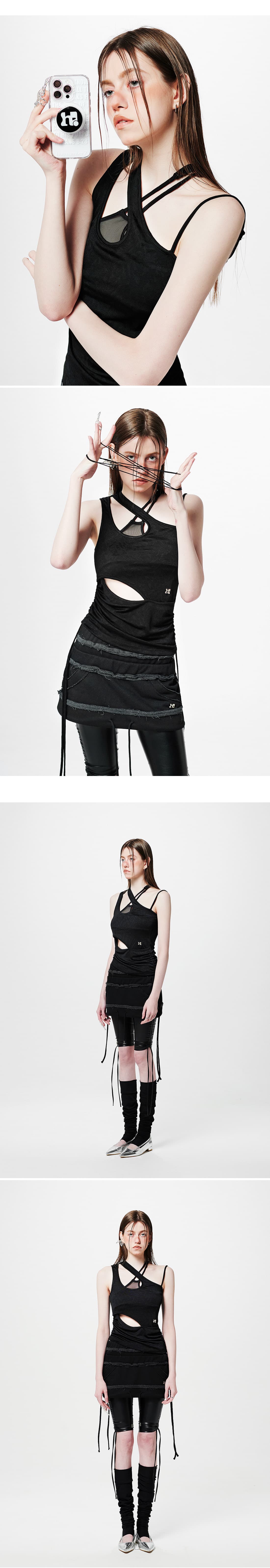 Asymmetric Shirring String Top — vue 6