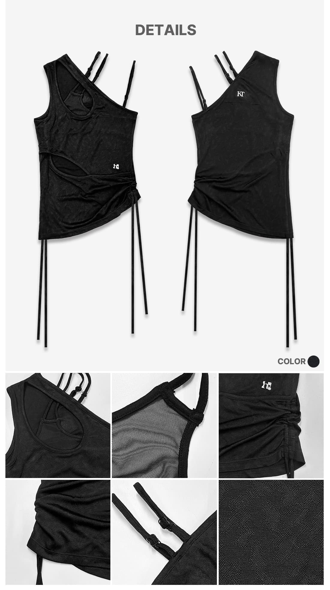 Asymmetric Shirring String Top — vue 7