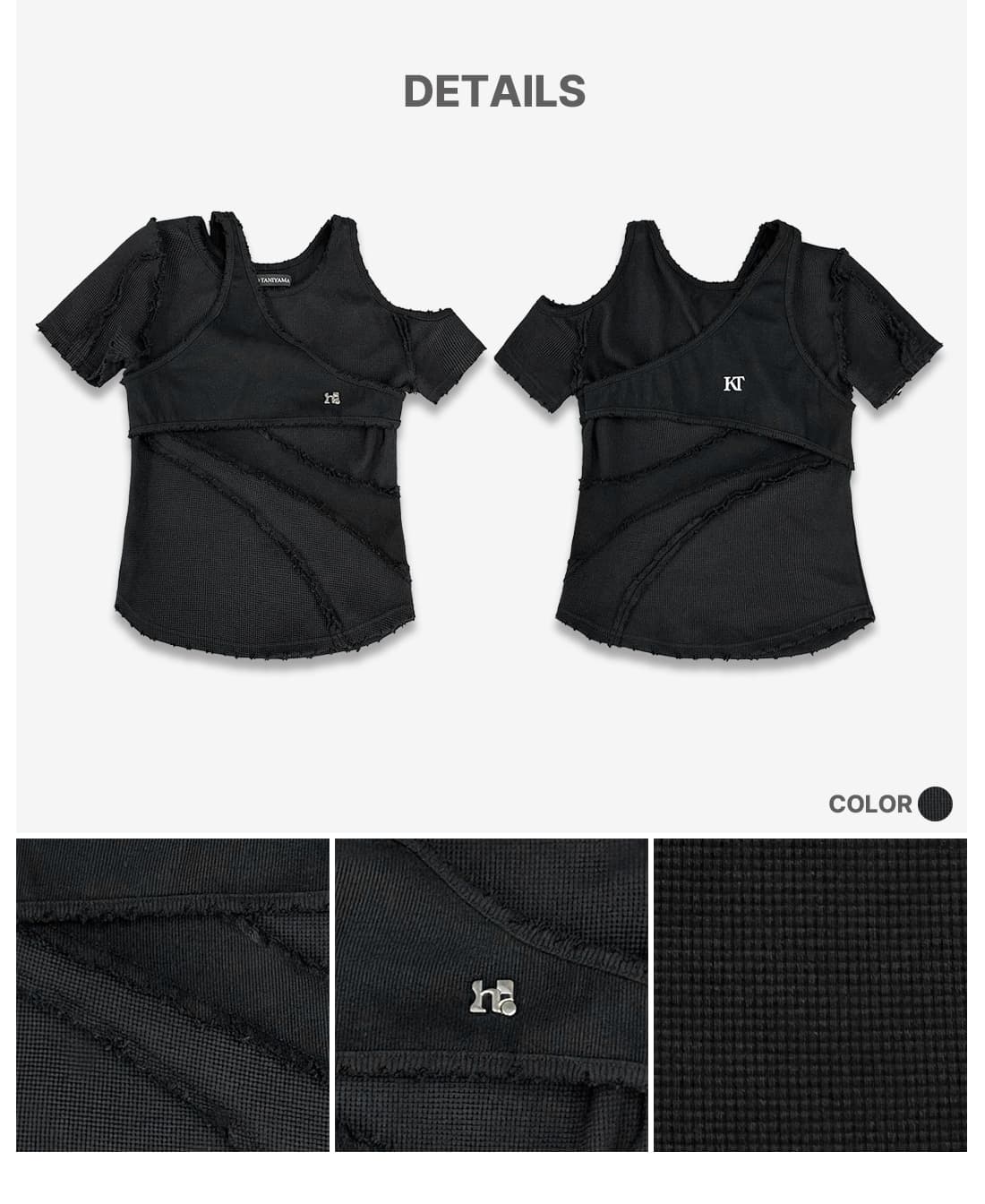 Layered Off-Shoulder Slim T-Shirt — vue 8