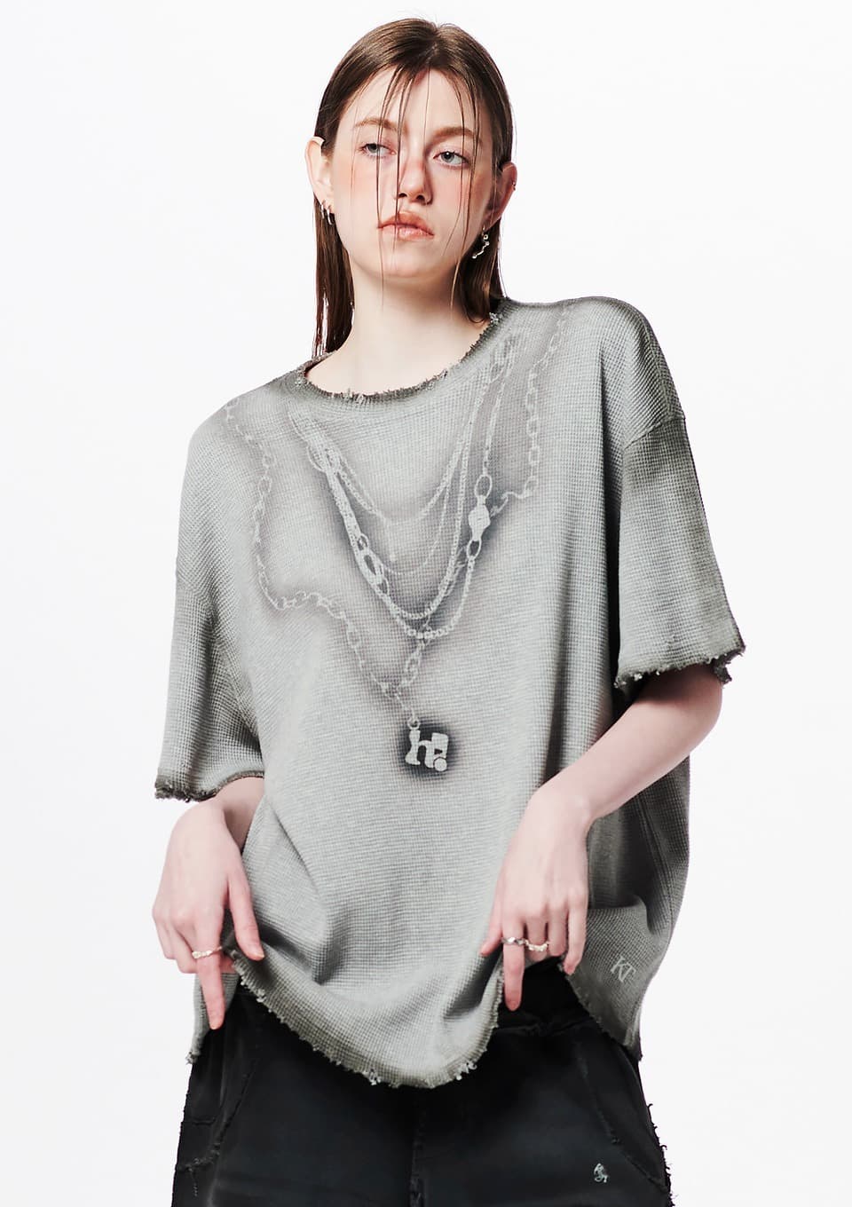Necklace Graphic Oversized T-Shirt