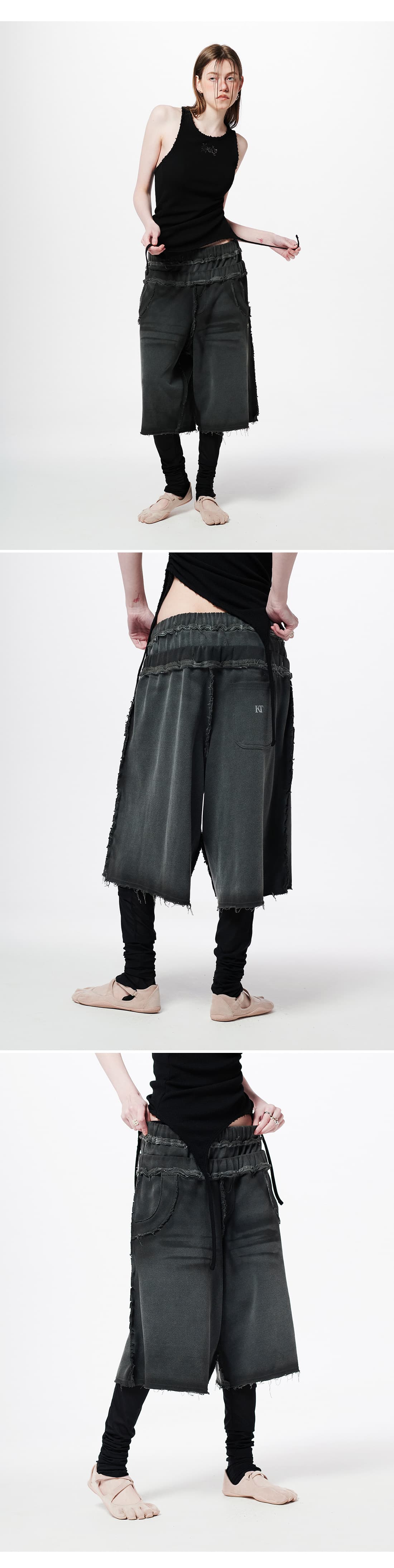 Double Waistband Brushed Shorts — vue 4