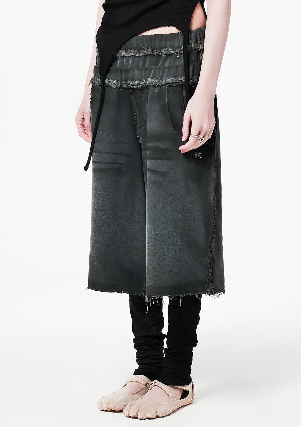 Double Waistband Brushed Shorts — vue 1