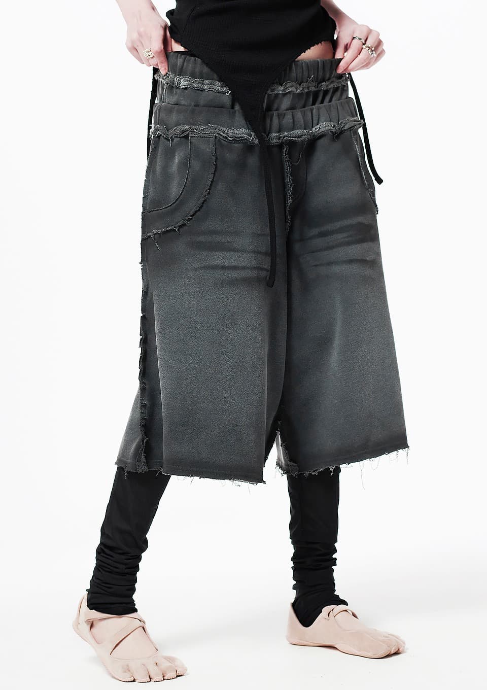 Double Waistband Brushed Shorts