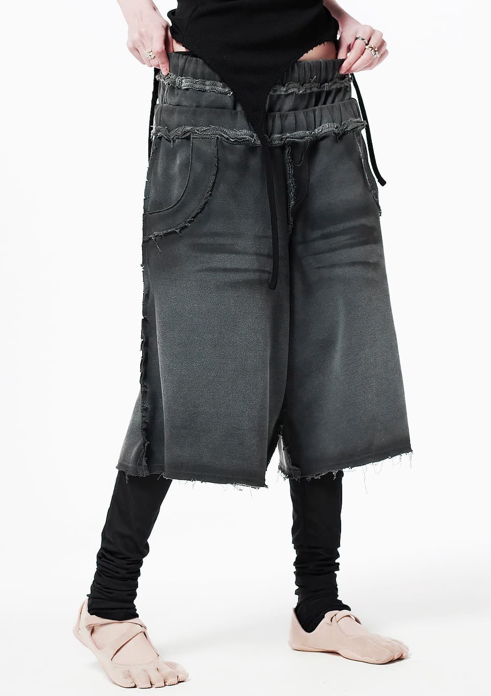 Double Waistband Brushed Shorts