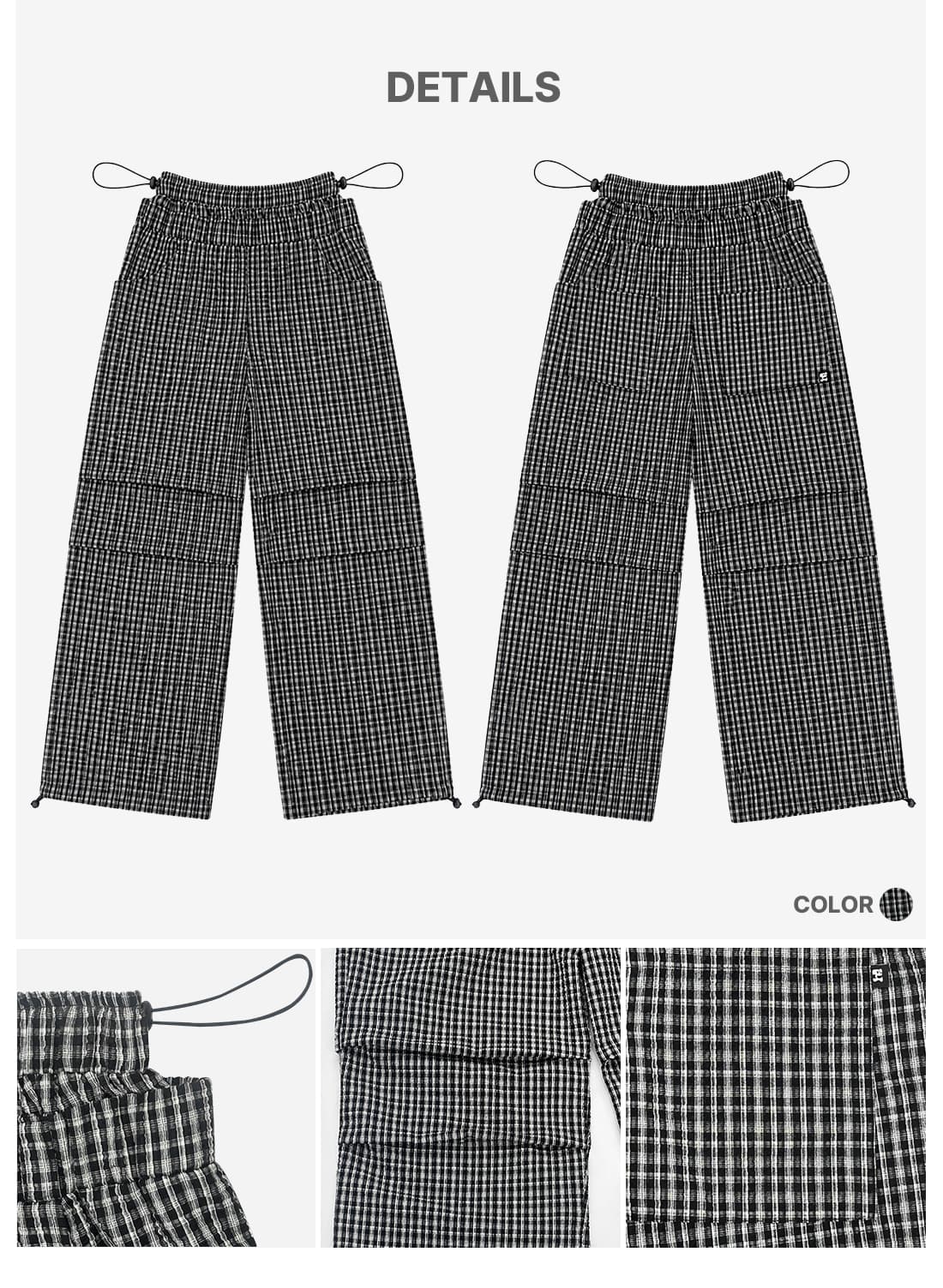 Layered Check Pintuck Pants — vue 7