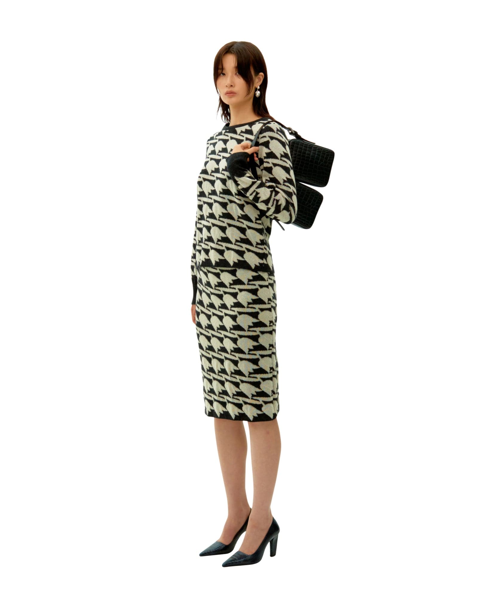 Tulip Jacquard Wool Skirt — vue 2