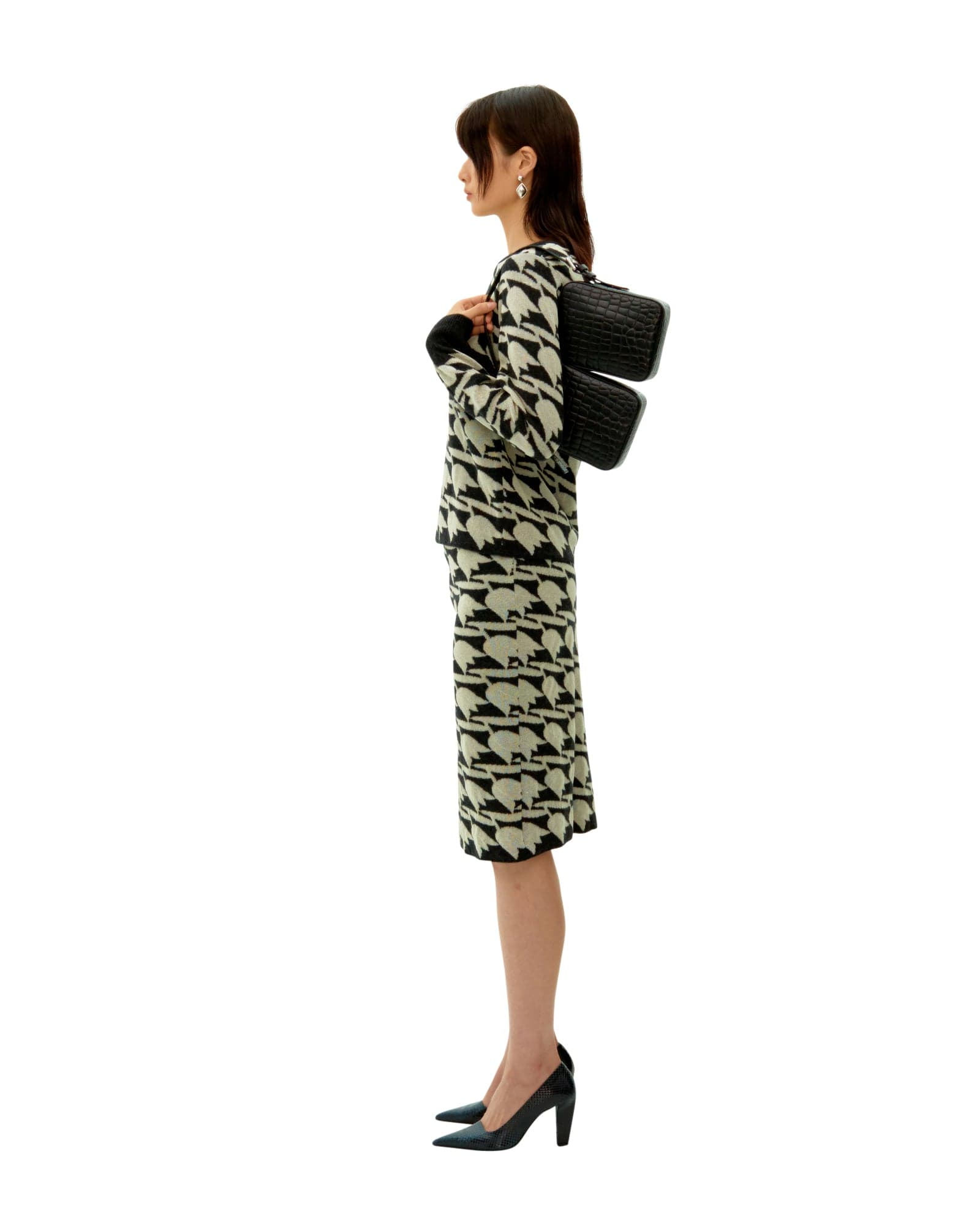 Tulip Jacquard Wool Skirt — vue 4