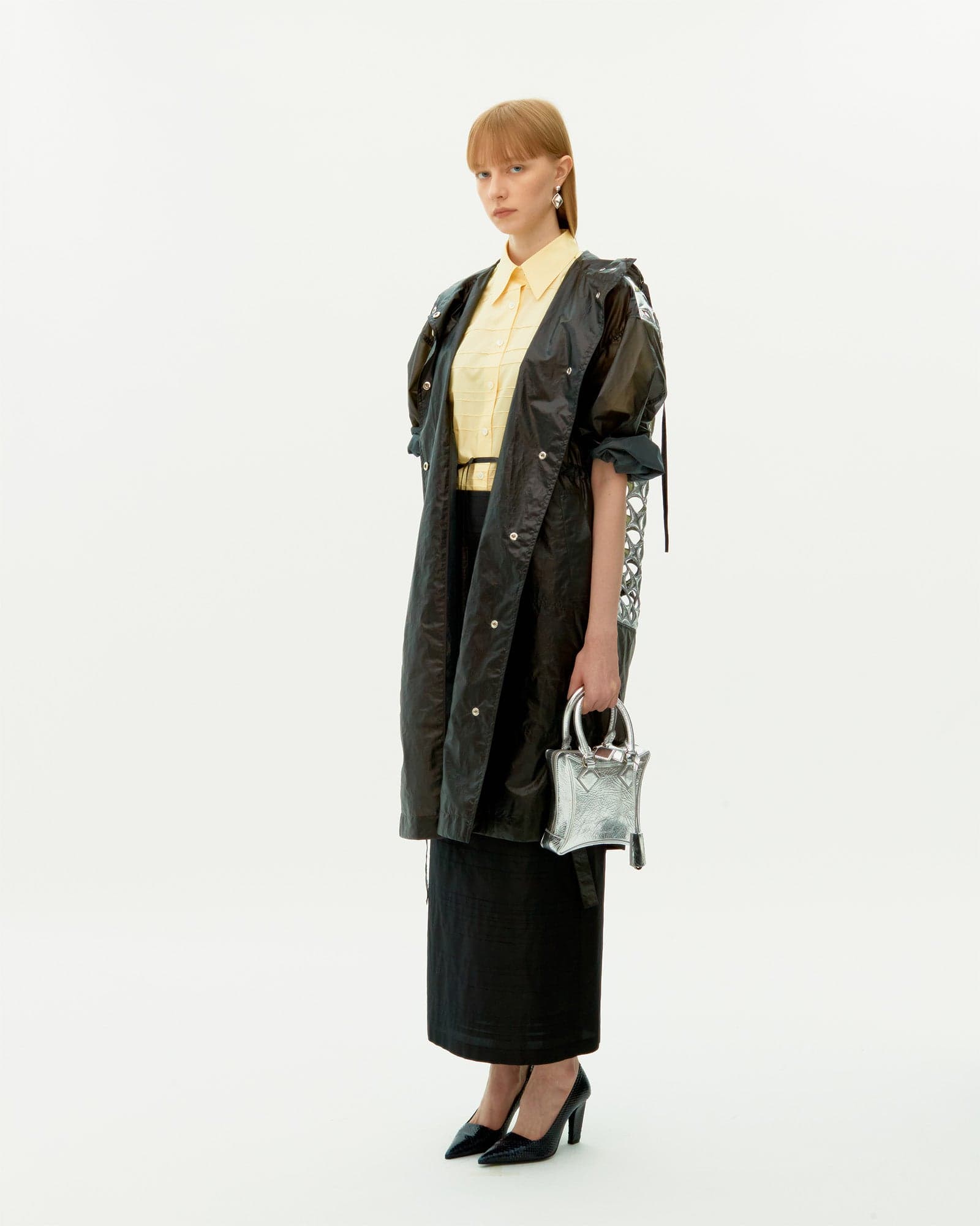 Black Pintuck Long Skirt