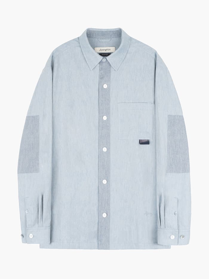 Sun-Bleached Tab Shirt - Blue — vue 1