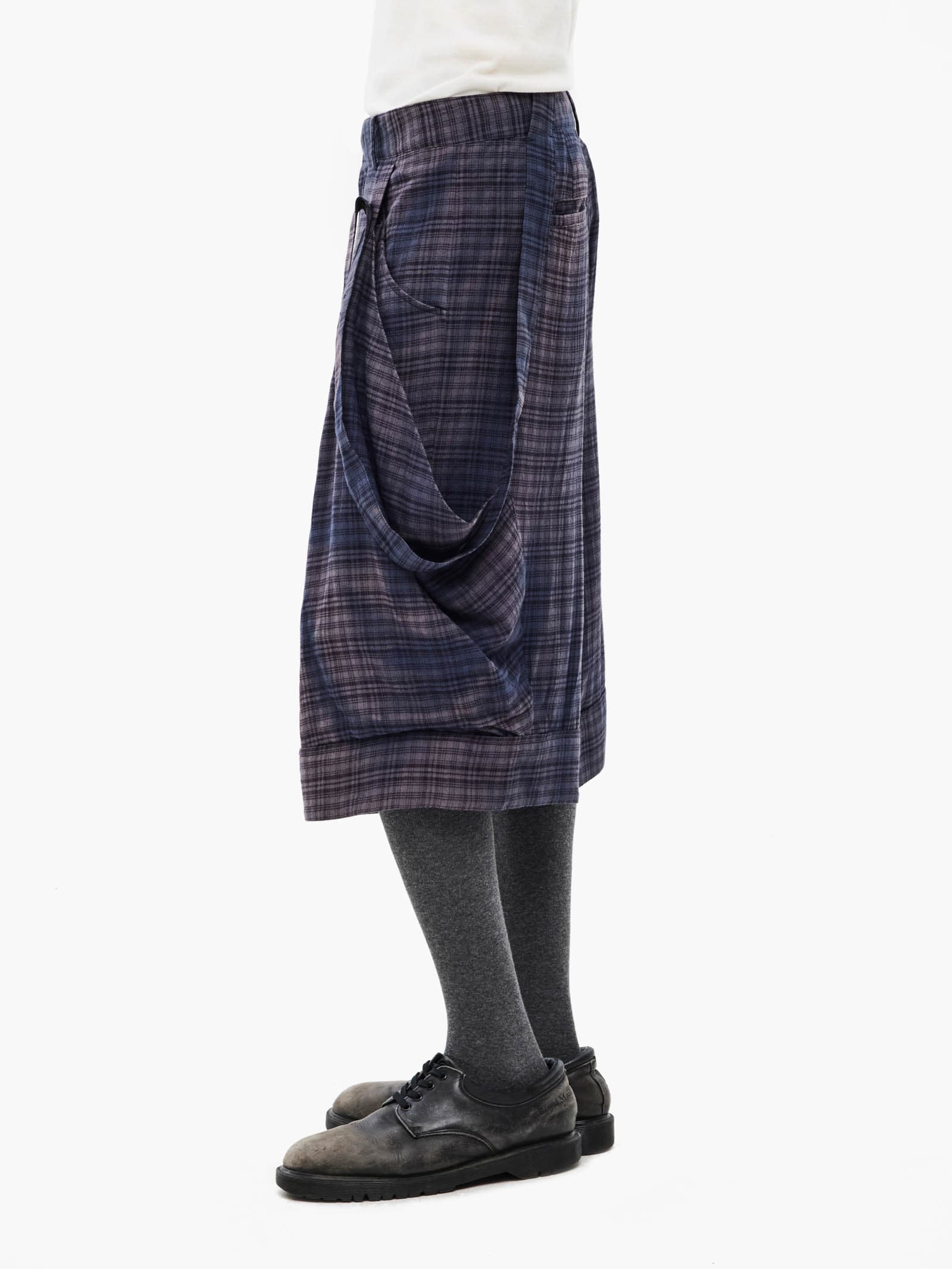 Sun-Bleached Layered Strap Half Trousers - Navy — vue 4