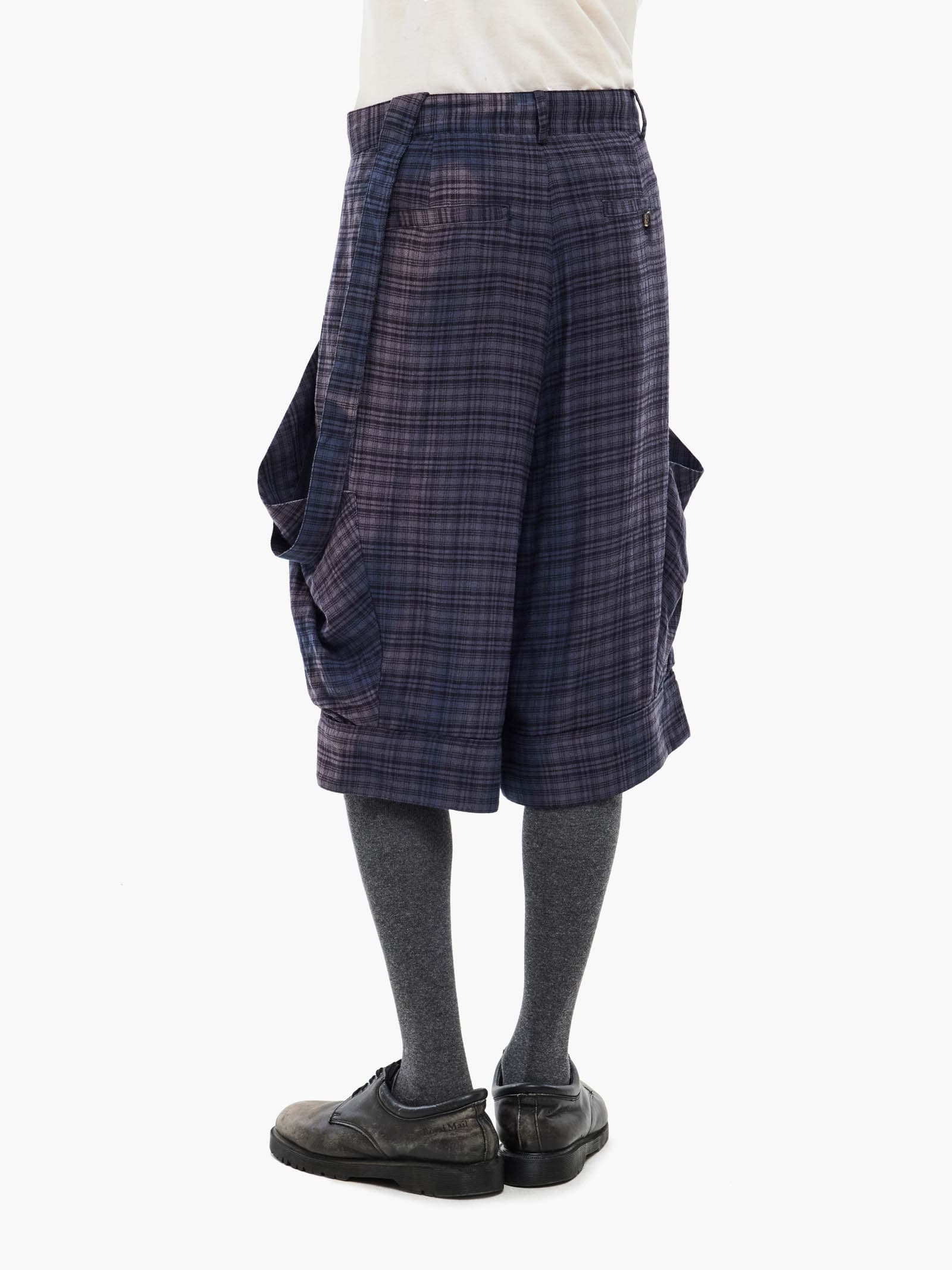 Sun-Bleached Layered Strap Half Trousers - Navy — vue 5