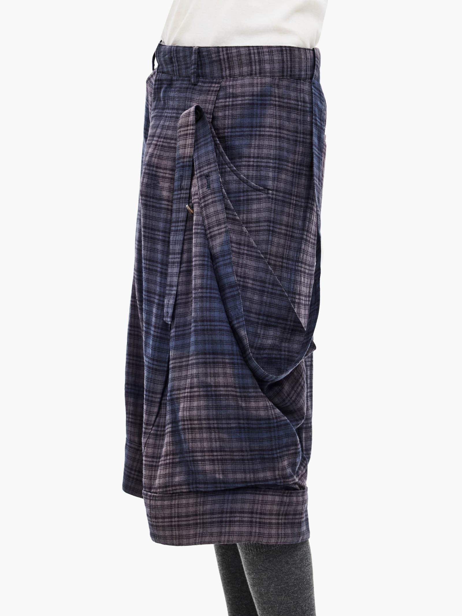 Sun-Bleached Layered Strap Half Trousers - Navy — vue 6