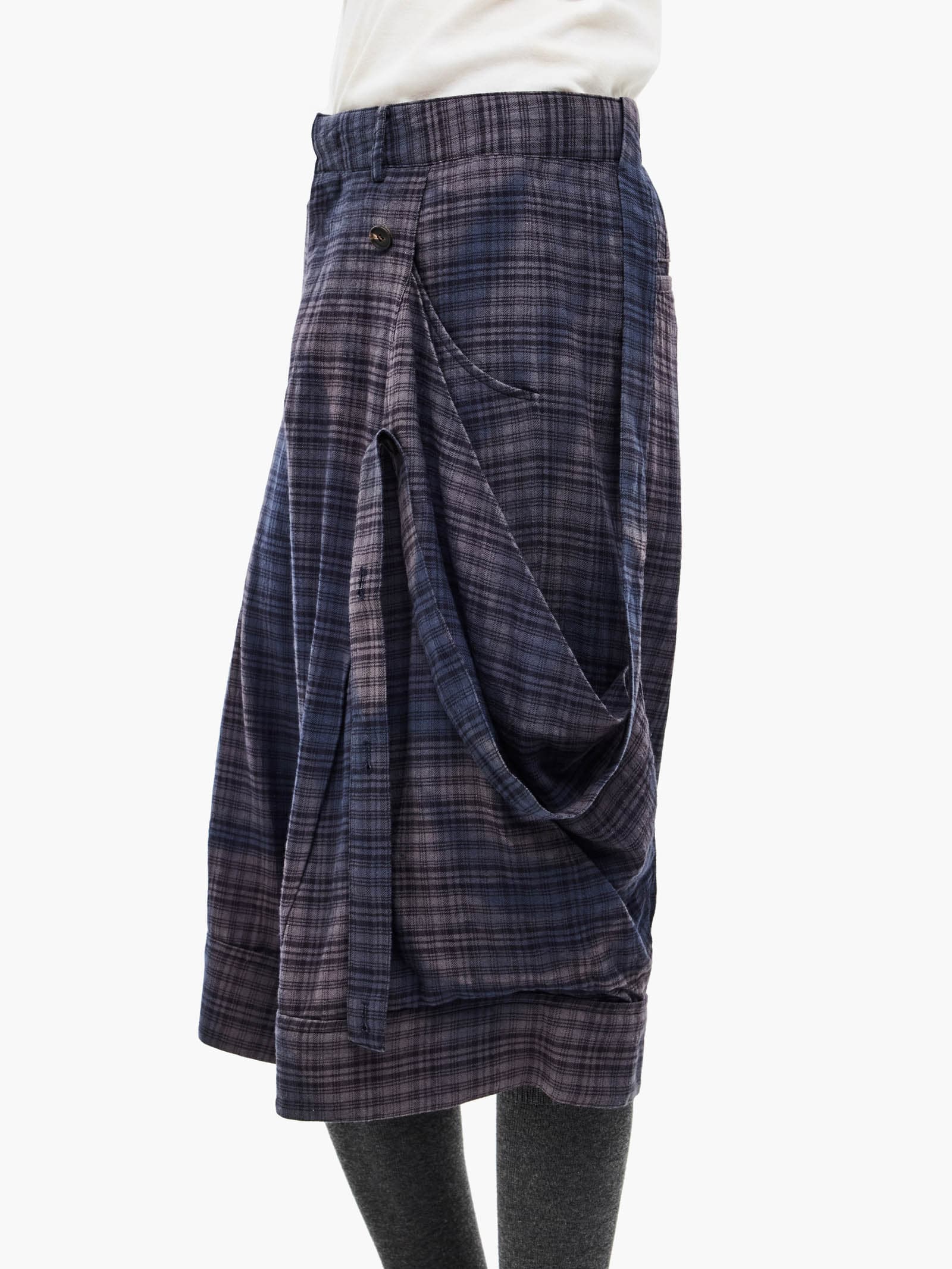 Sun-Bleached Layered Strap Half Trousers - Navy — vue 7