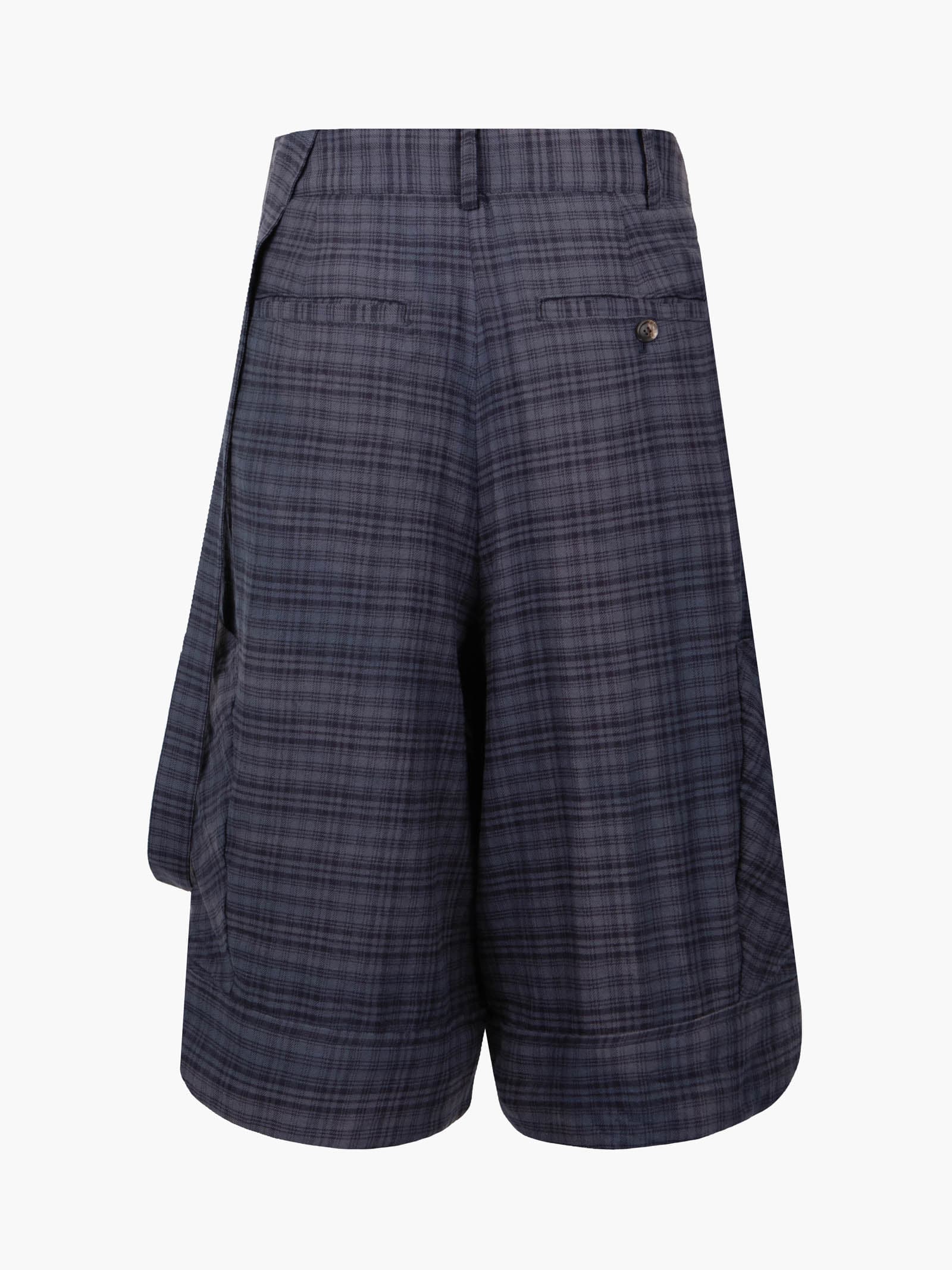 Sun-Bleached Layered Strap Half Trousers - Navy — vue 9