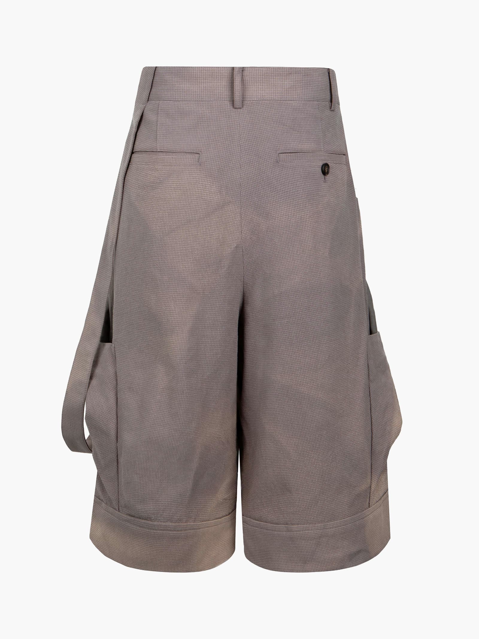 Sun-Bleached Layered Strap Half Trousers - Grey — vue 11