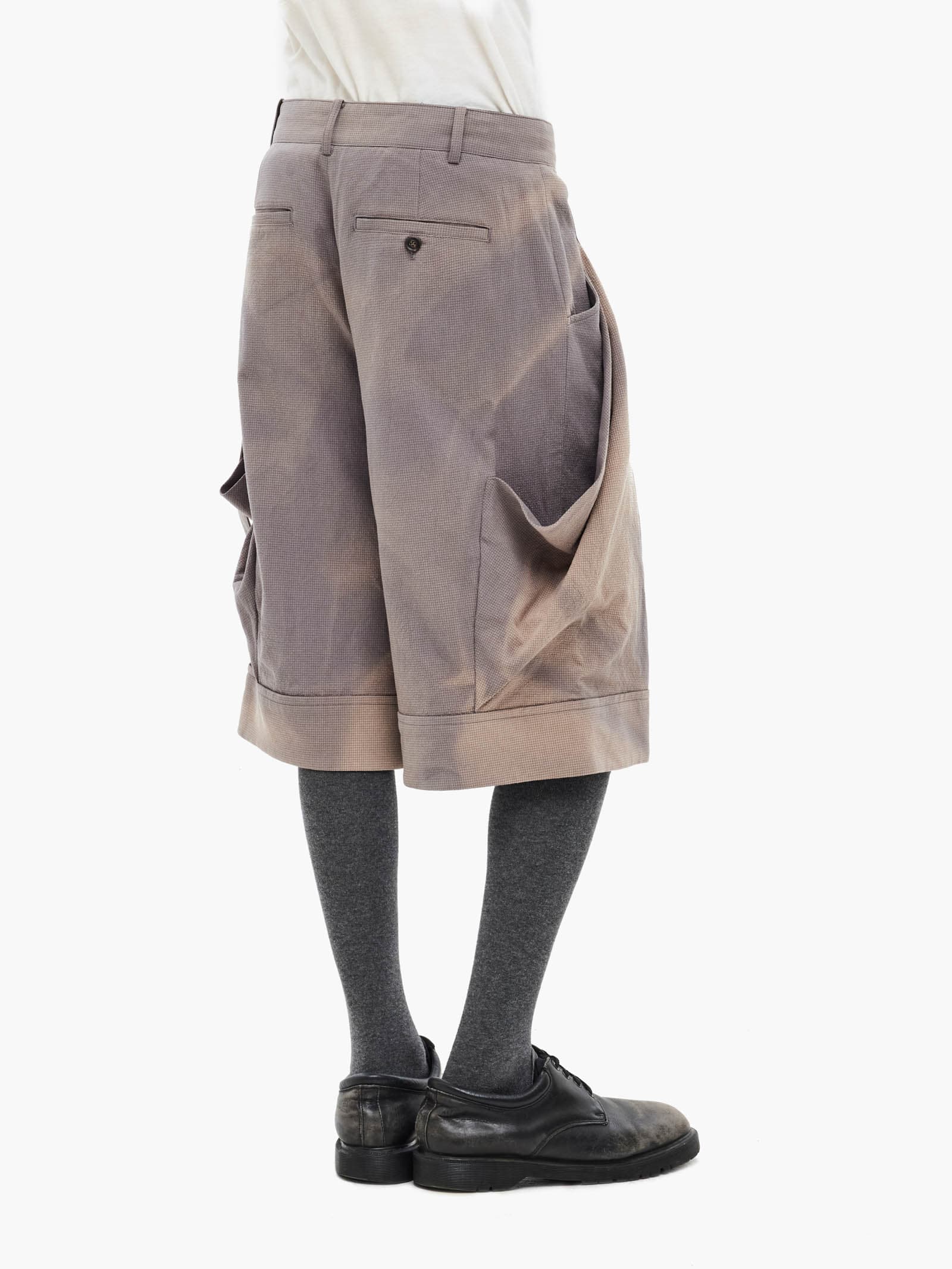 Sun-Bleached Layered Strap Half Trousers - Grey — vue 7