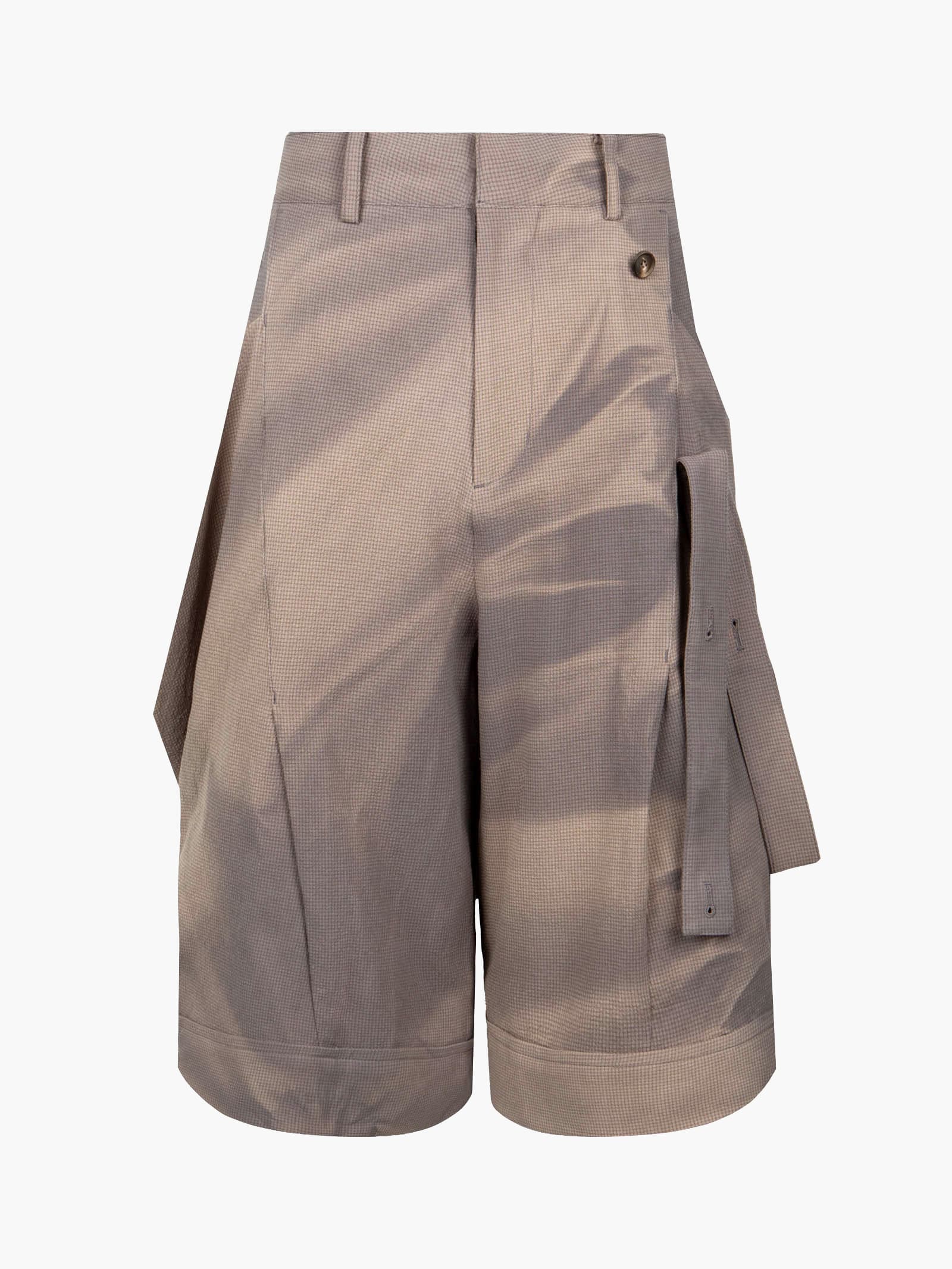Sun-Bleached Layered Strap Half Trousers - Grey — vue 10