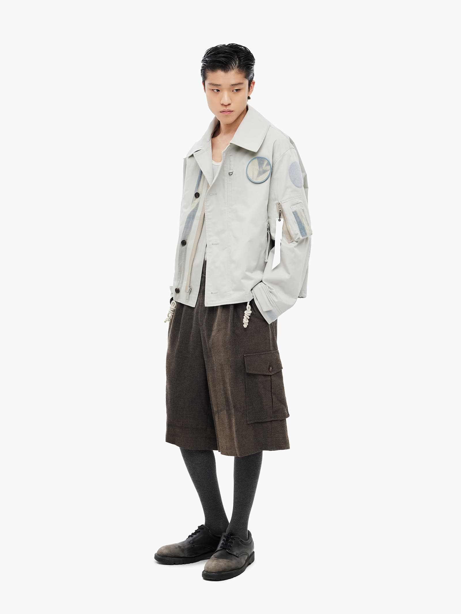Sun-Bleached Multi Pocket Half Trousers - Brown — vue 2