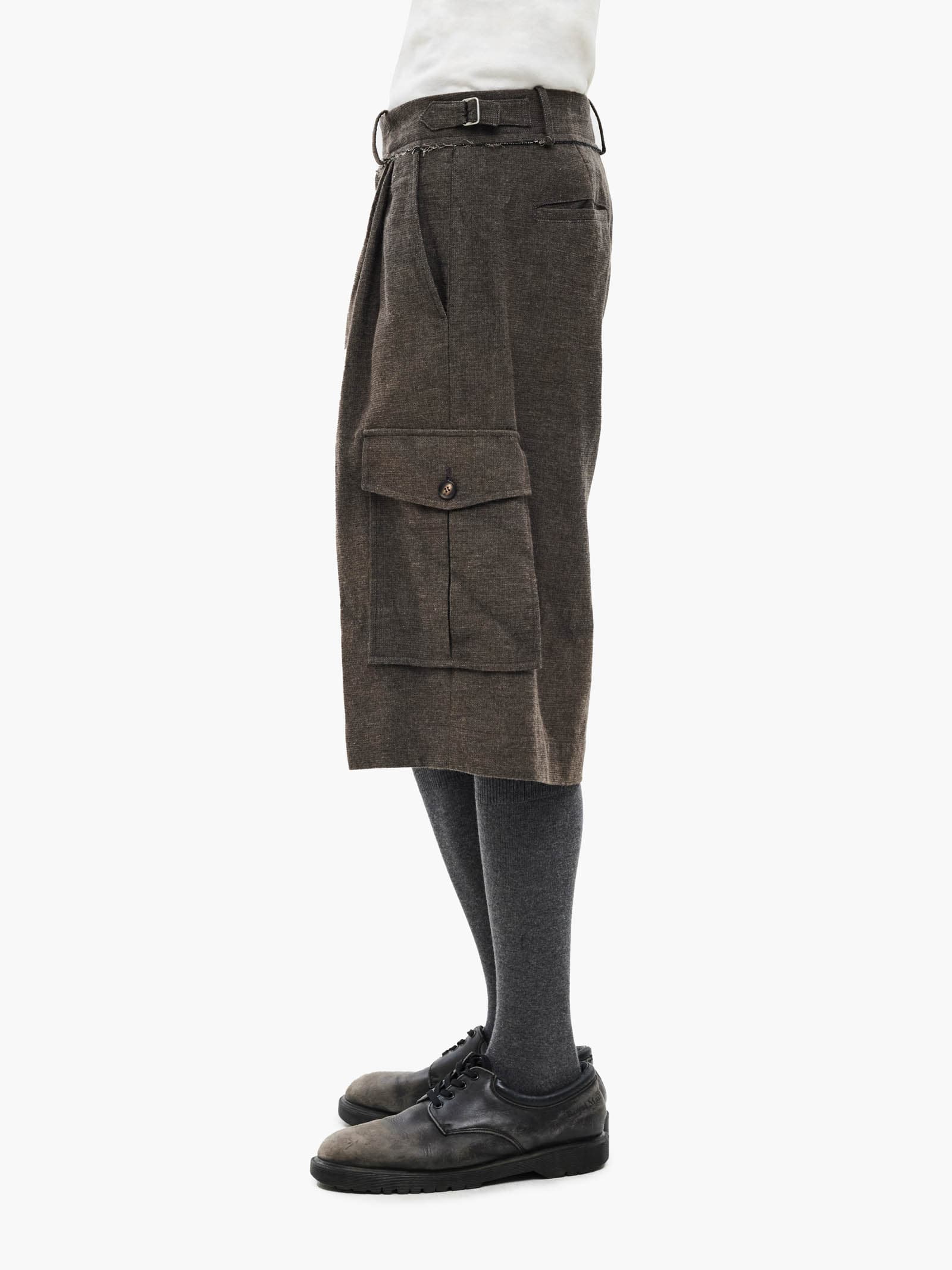 Sun-Bleached Multi Pocket Half Trousers - Brown — vue 5