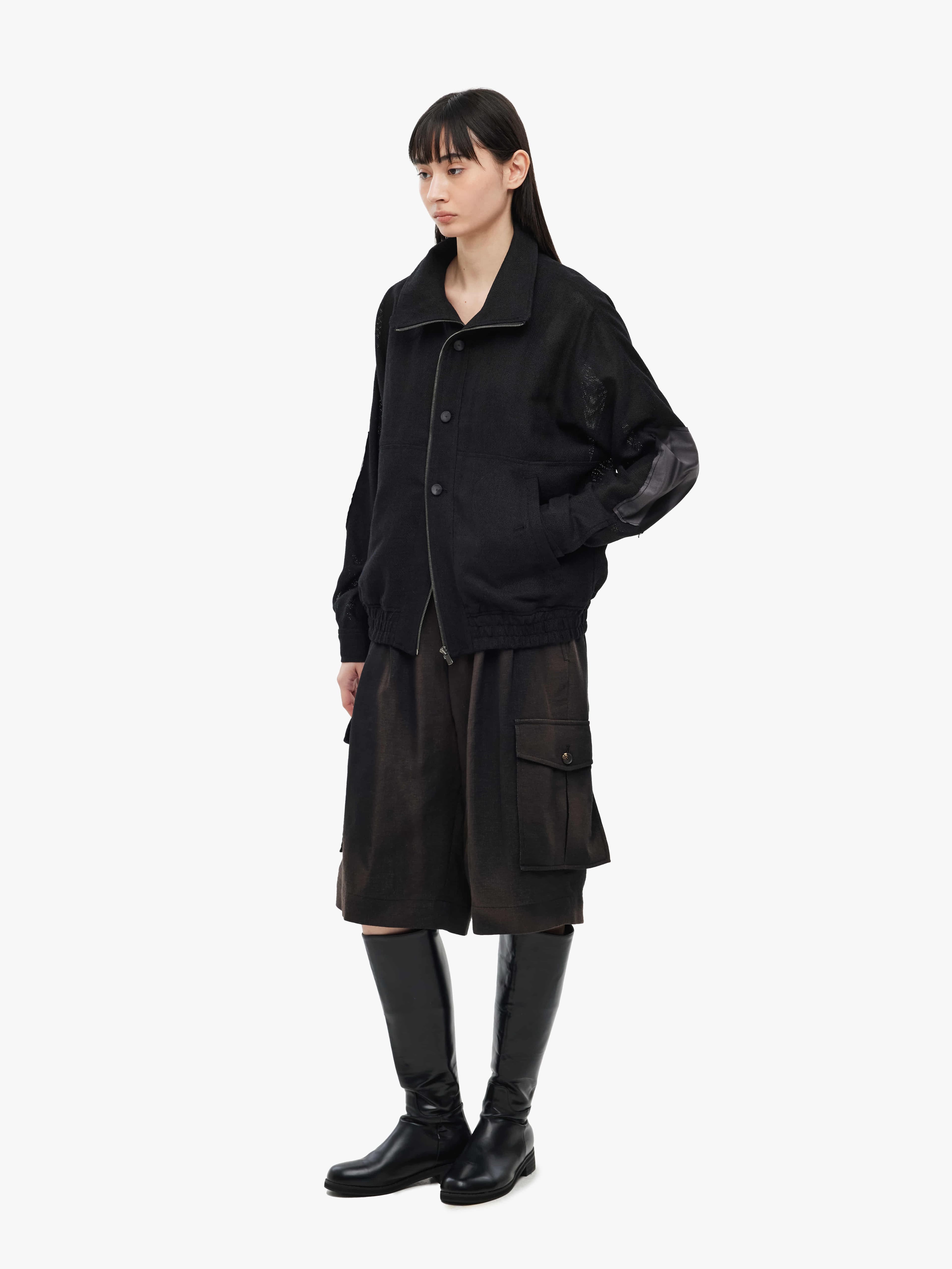 Sun-Bleached Multi Pocket Half Trousers - Black — vue 3