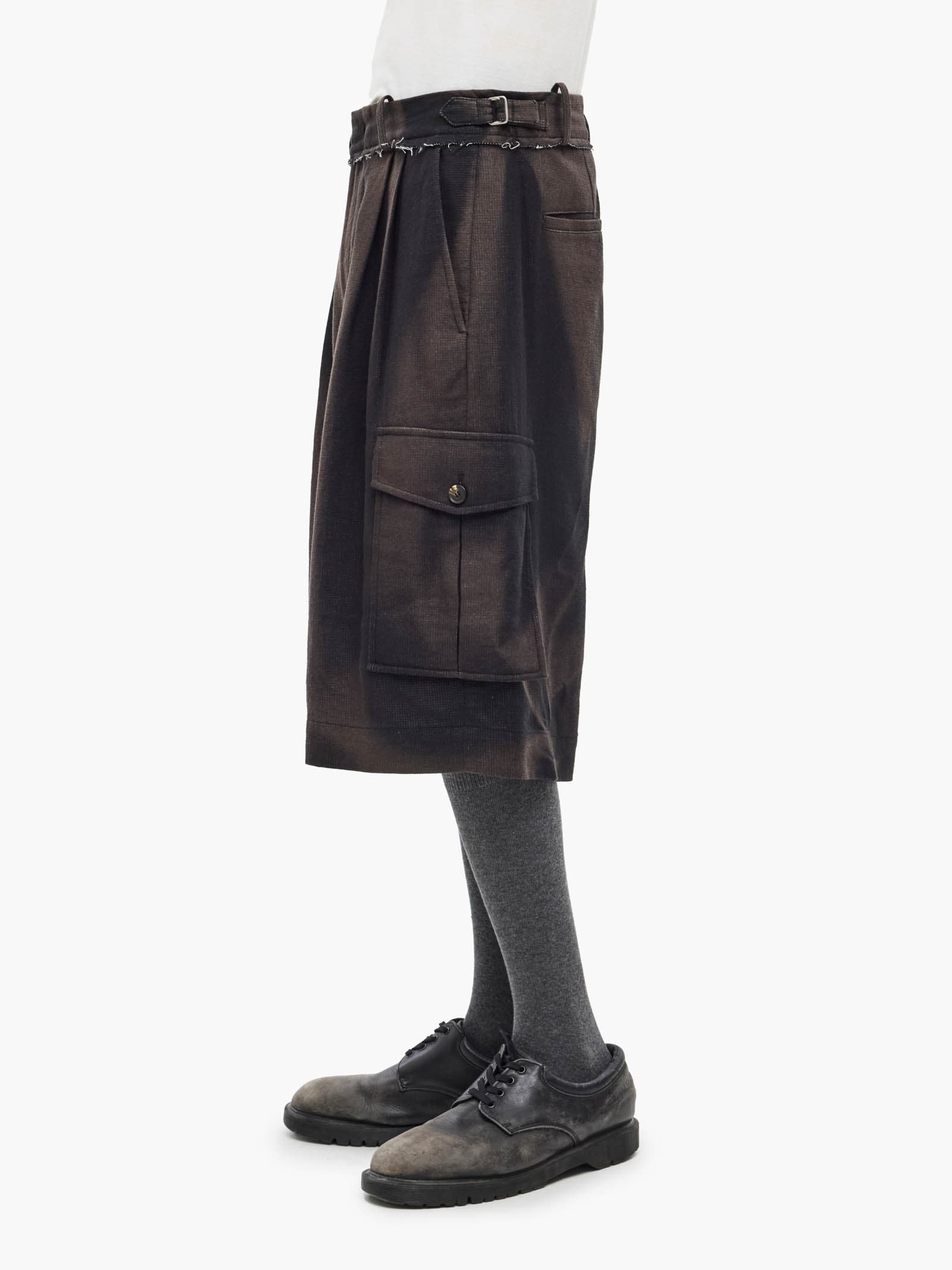 Sun-Bleached Multi Pocket Half Trousers - Black — vue 6