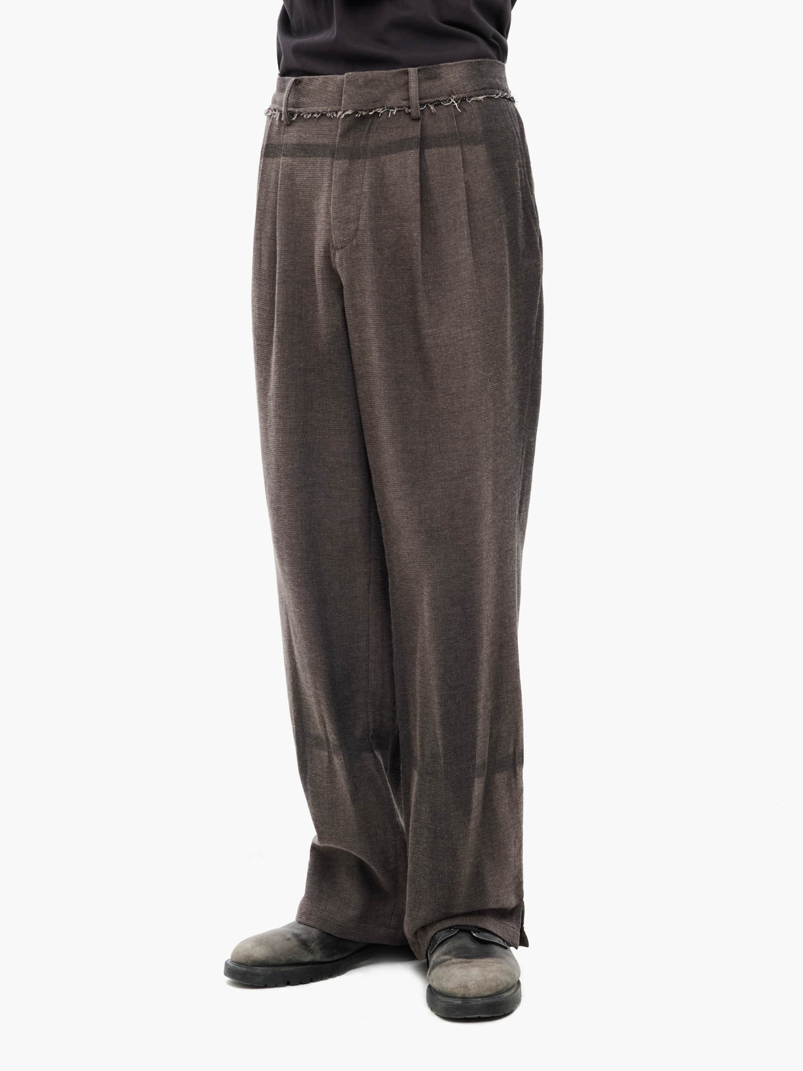 Sun-Bleached Straight Trousers - Brown — vue 4