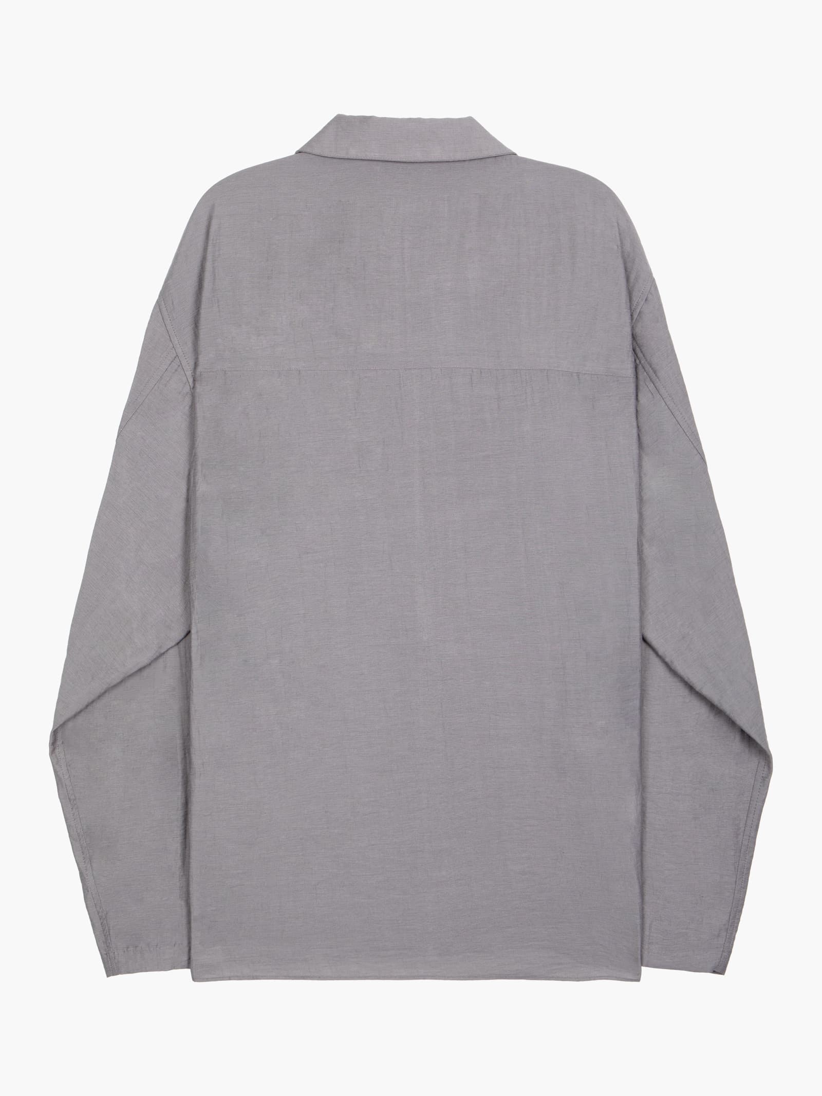 Layered Zip-Up Shirt - Grey — vue 11