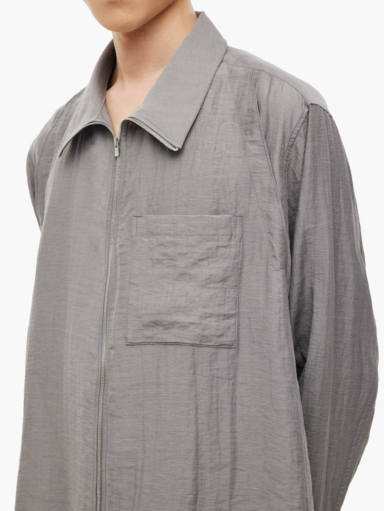 Layered Zip-Up Shirt - Grey — vue 7