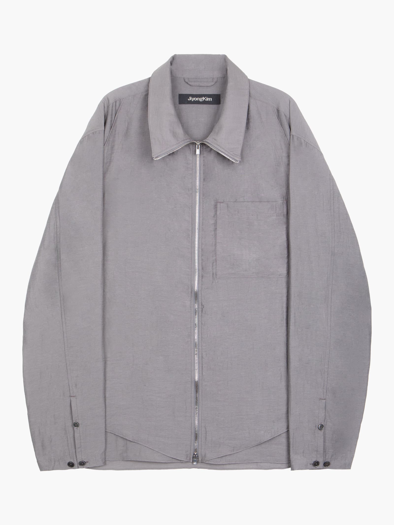 Layered Zip-Up Shirt - Grey — vue 10