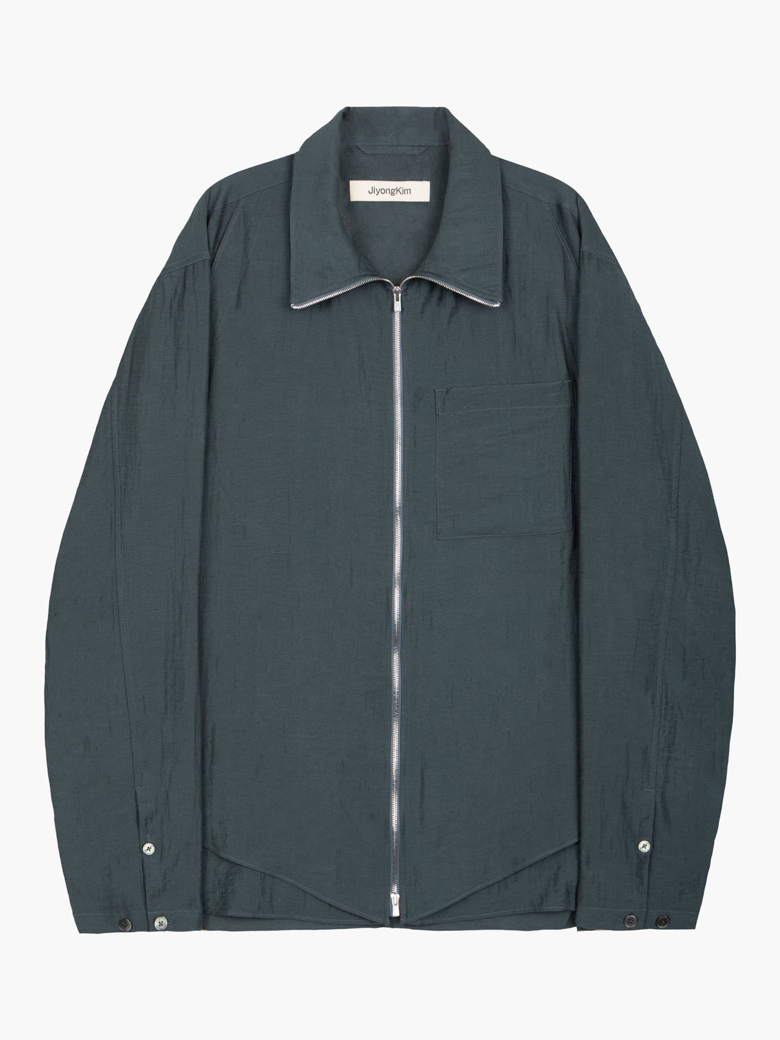 Layered Zip-Up Shirt - Navy — vue 10