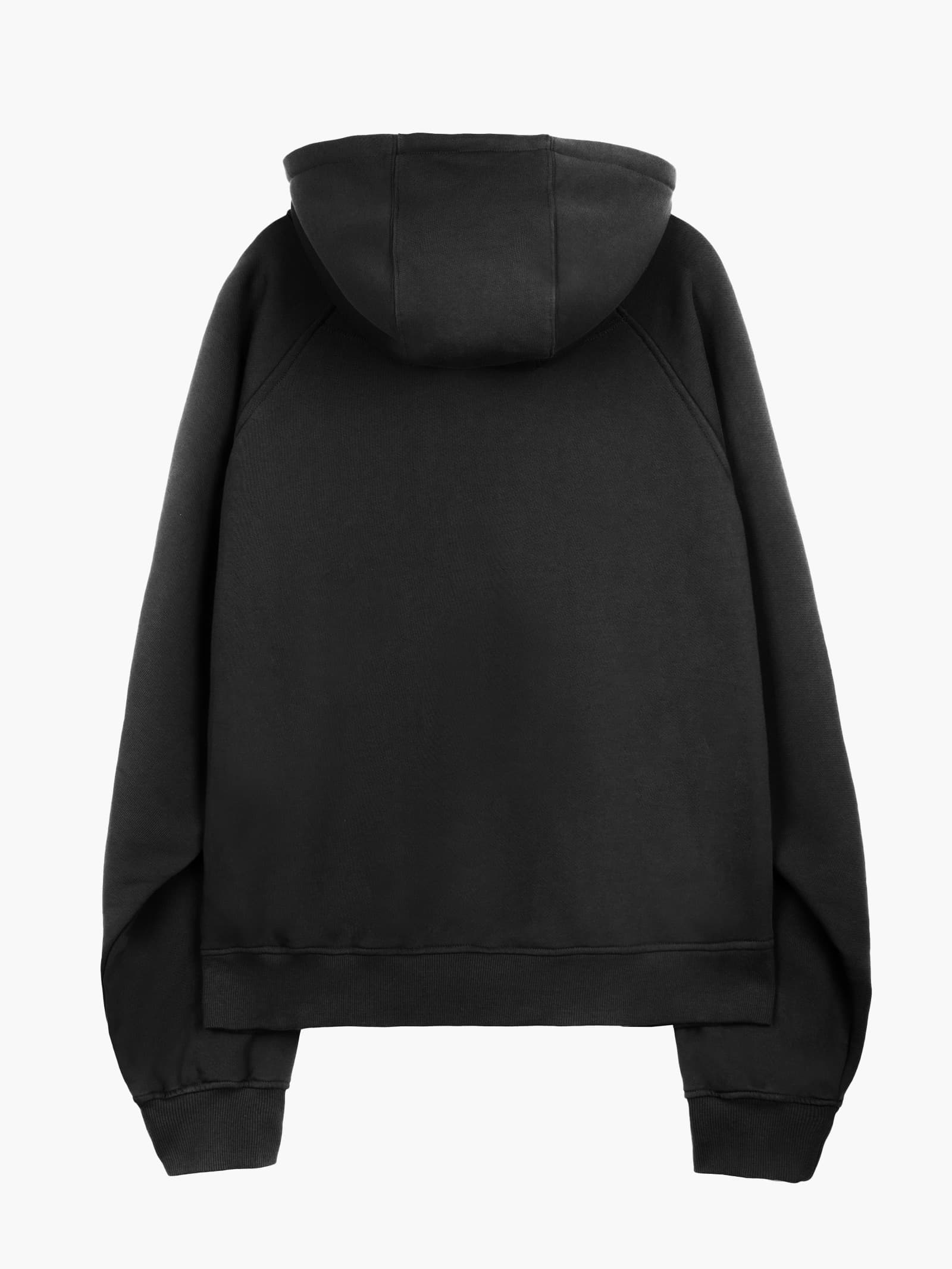 Asymmetric Zip-Up Hoodie - Black — vue 12