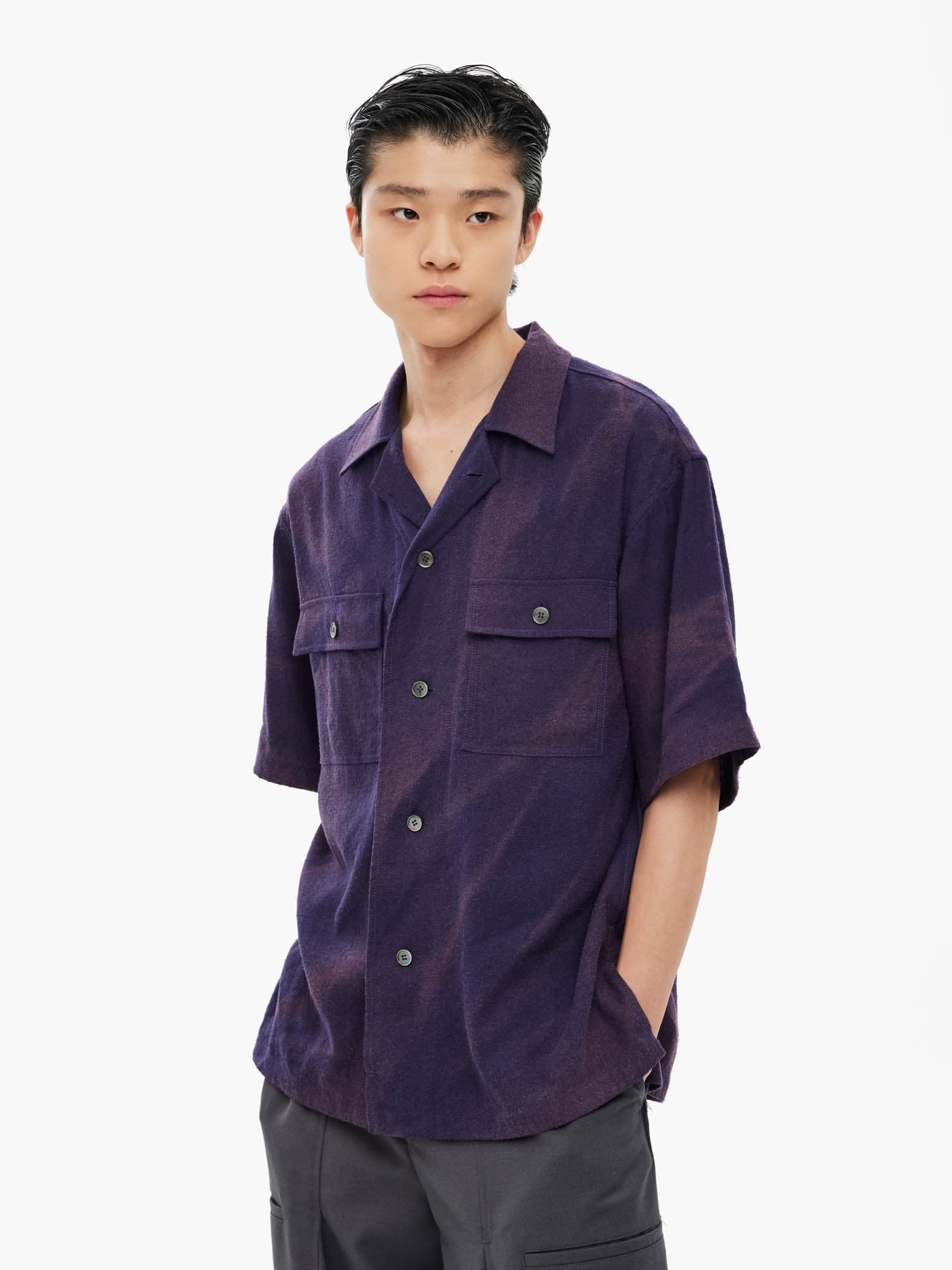 Sun-Bleached Tailored Collar Shirt - Purple — vue 3