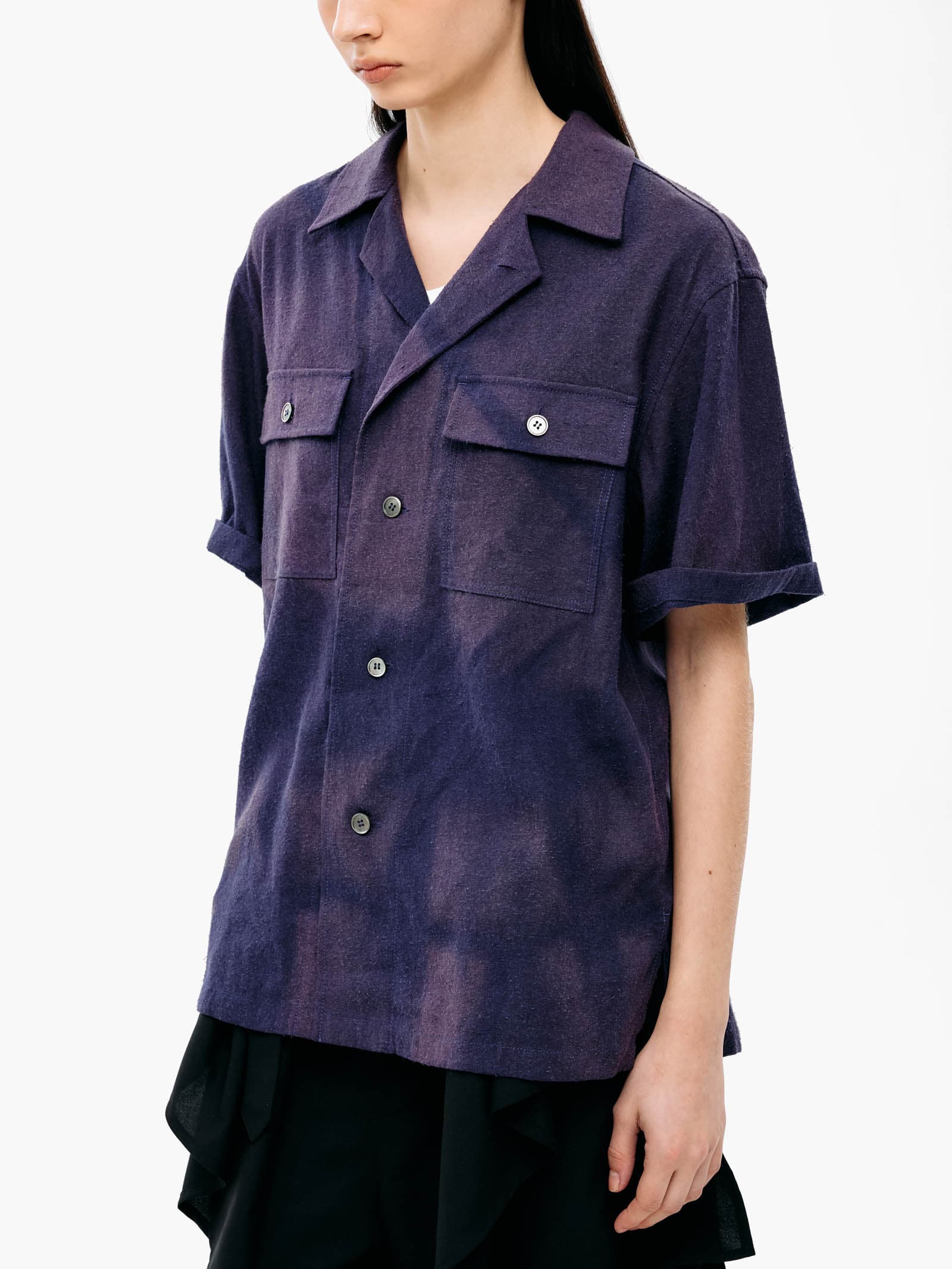 Sun-Bleached Tailored Collar Shirt - Purple — vue 8