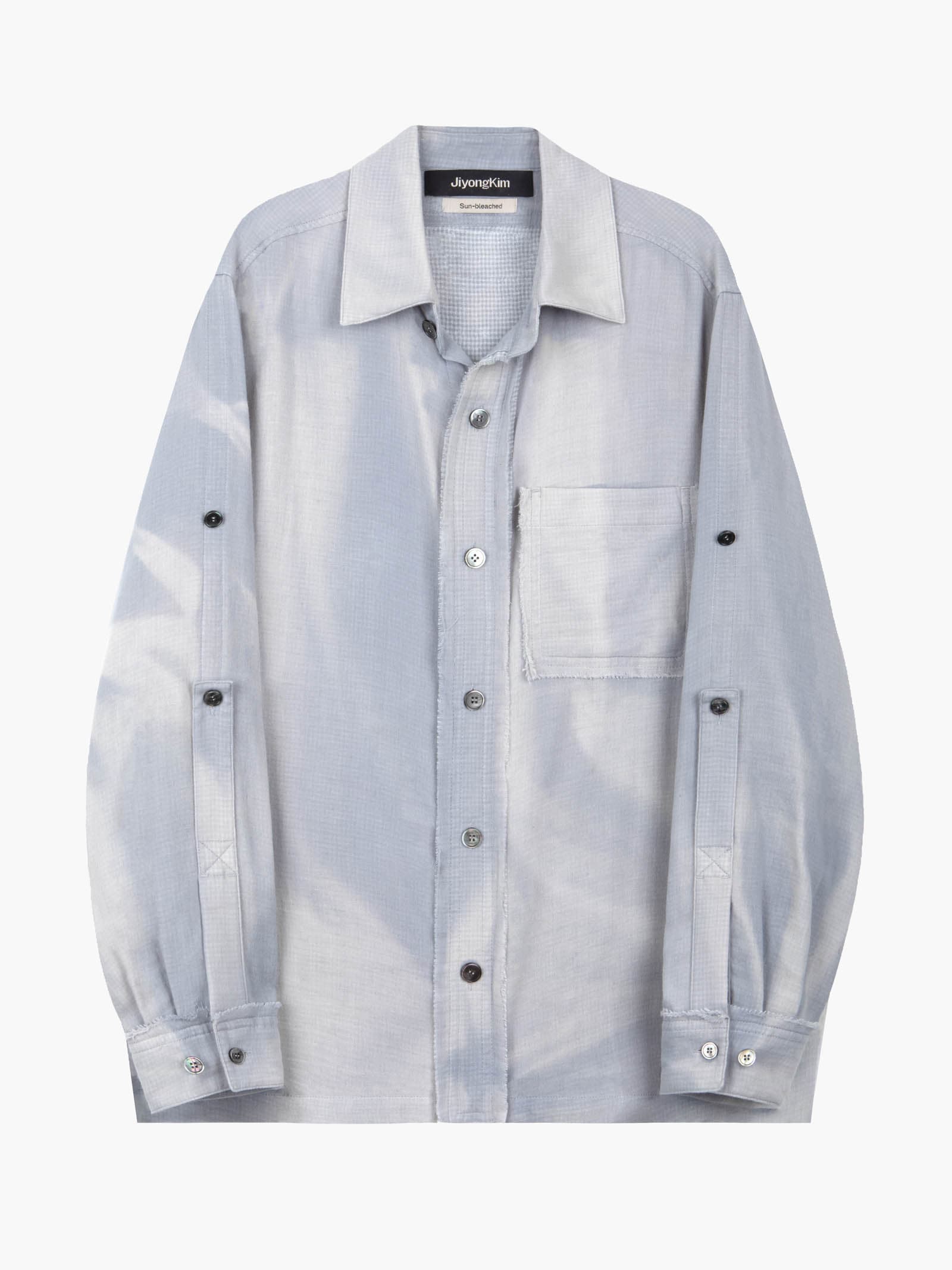 Sun-Bleached Strap Detailed Shirt - Grey — vue 11