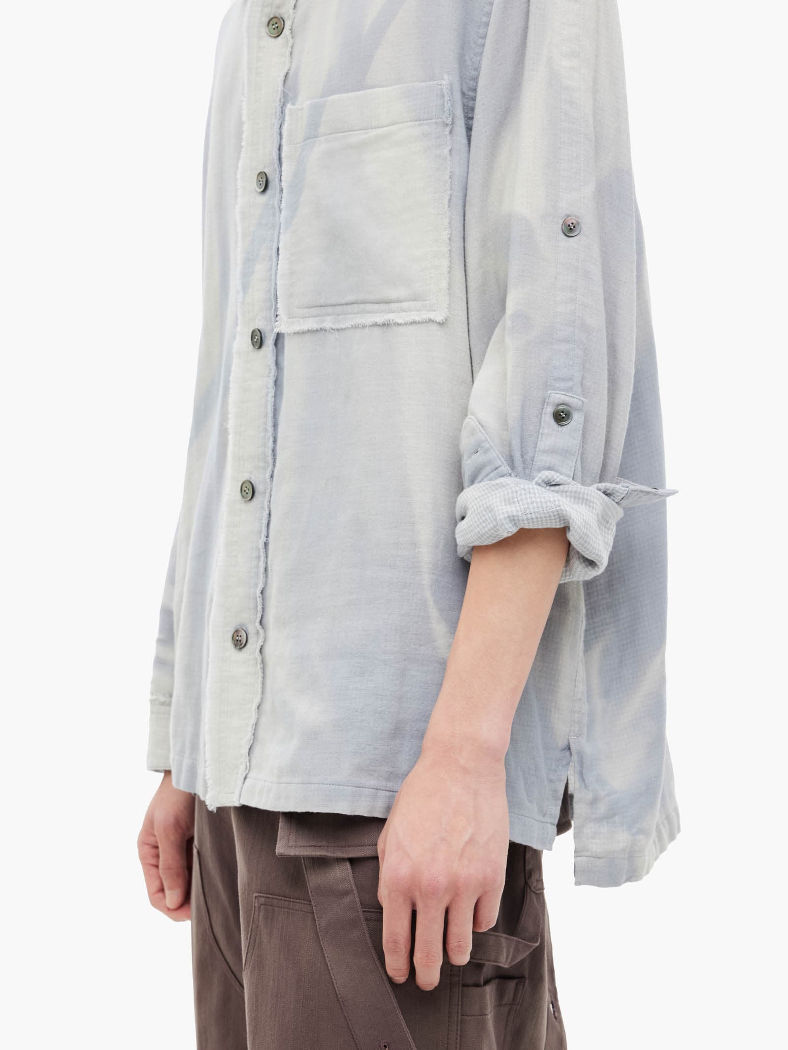 Sun-Bleached Strap Detailed Shirt - Grey — vue 7