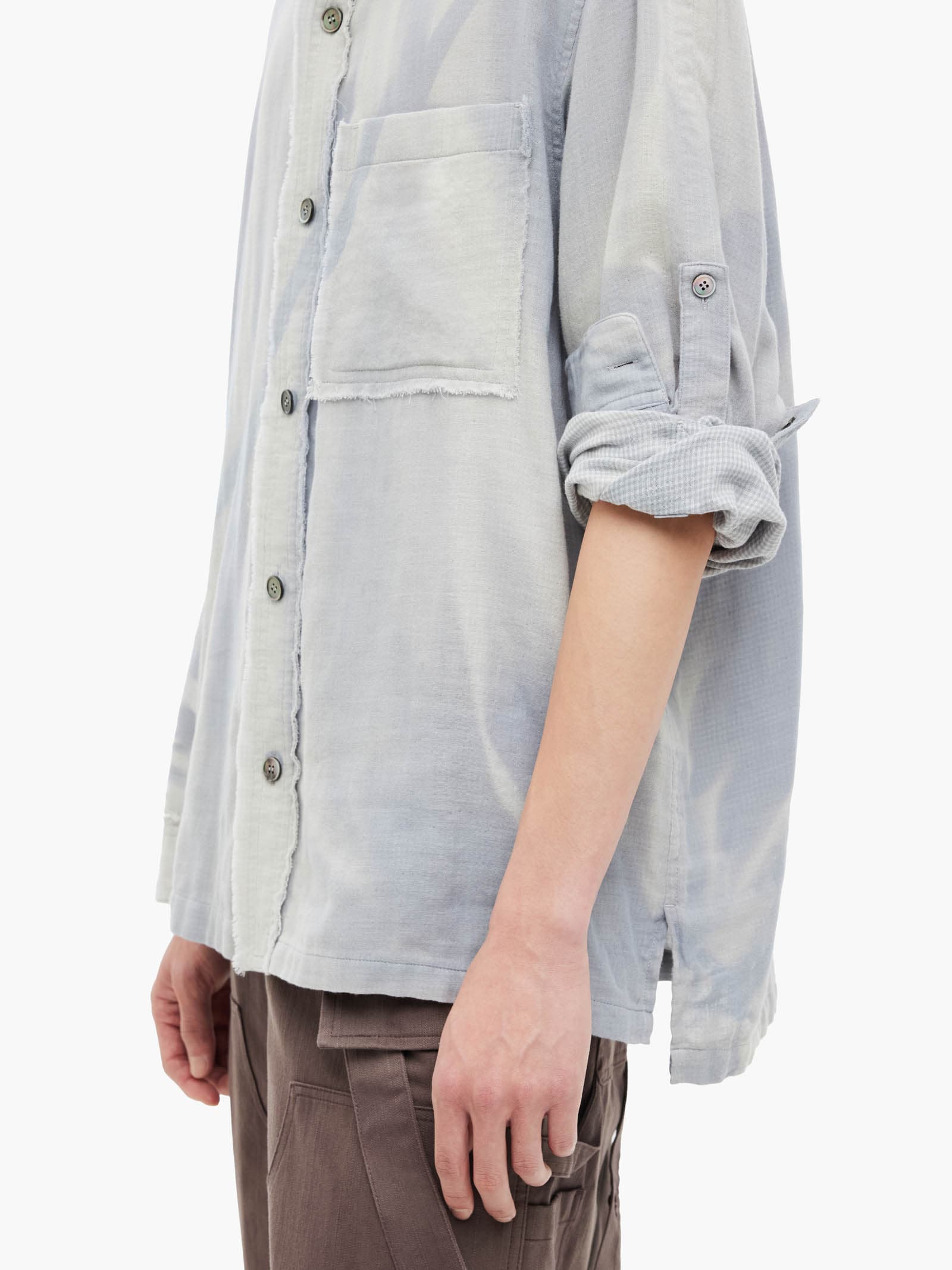 Sun-Bleached Strap Detailed Shirt - Grey — vue 8