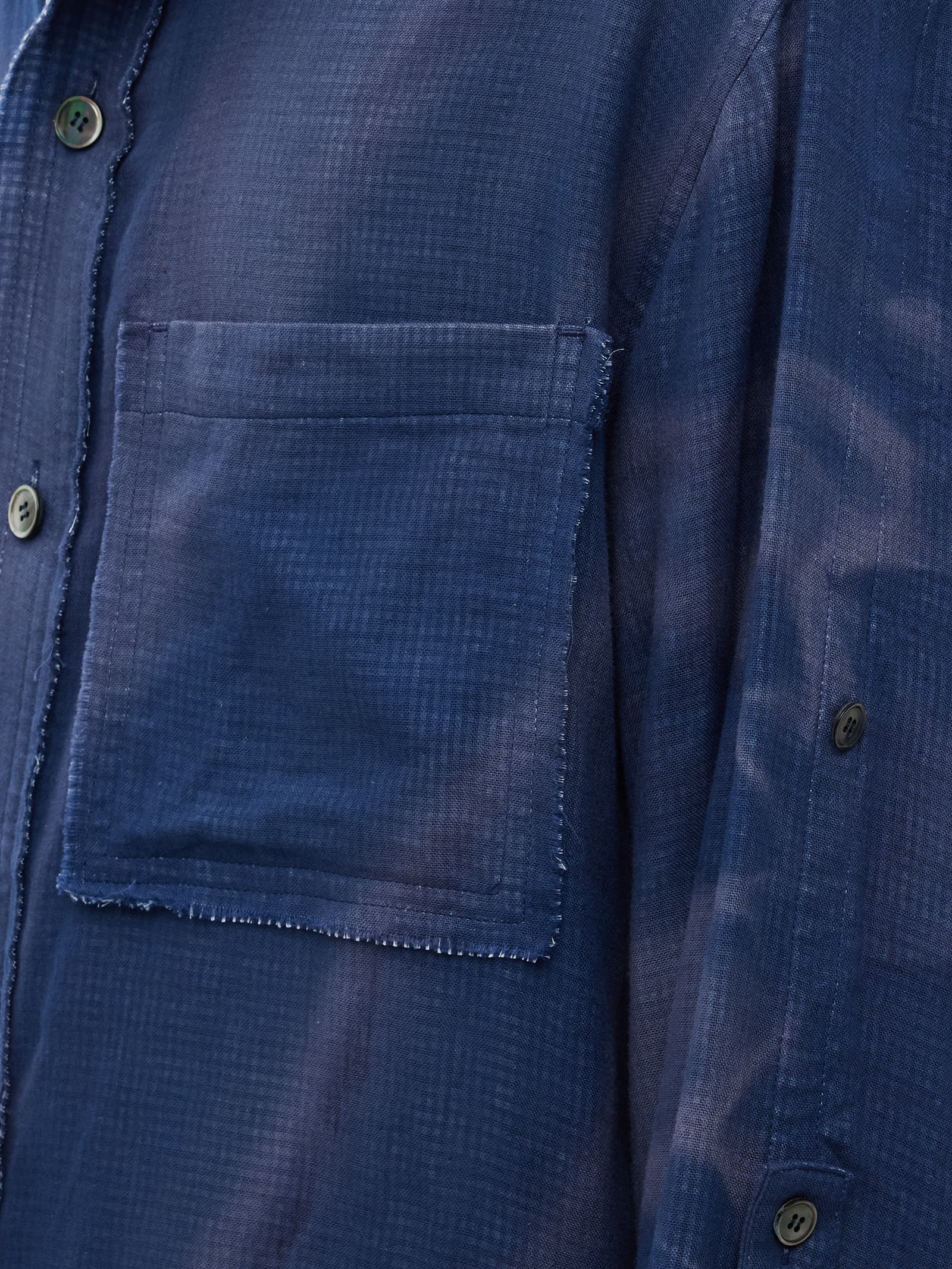 Sun-Bleached Strap Detailed Shirt - Navy — vue 11
