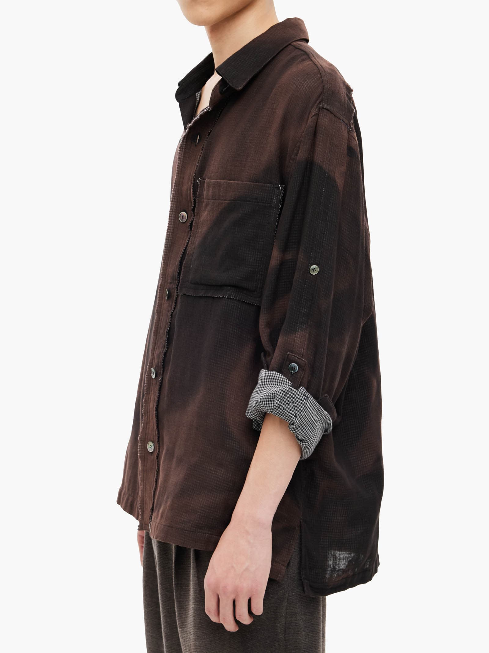 Sun-Bleached Strap Detailed Shirt - Black — vue 8