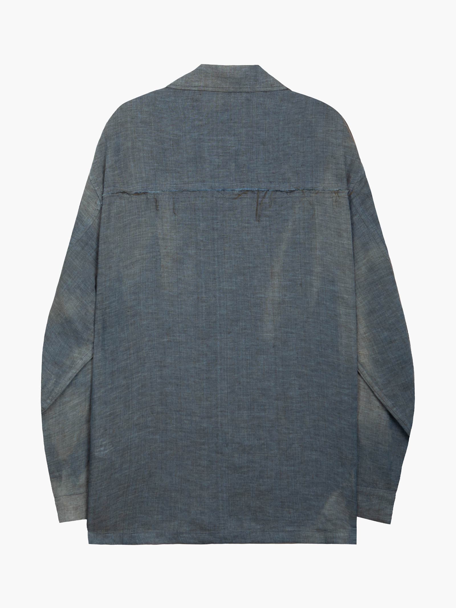 Sun-Bleached Raw Edged Shirt - Green — vue 10