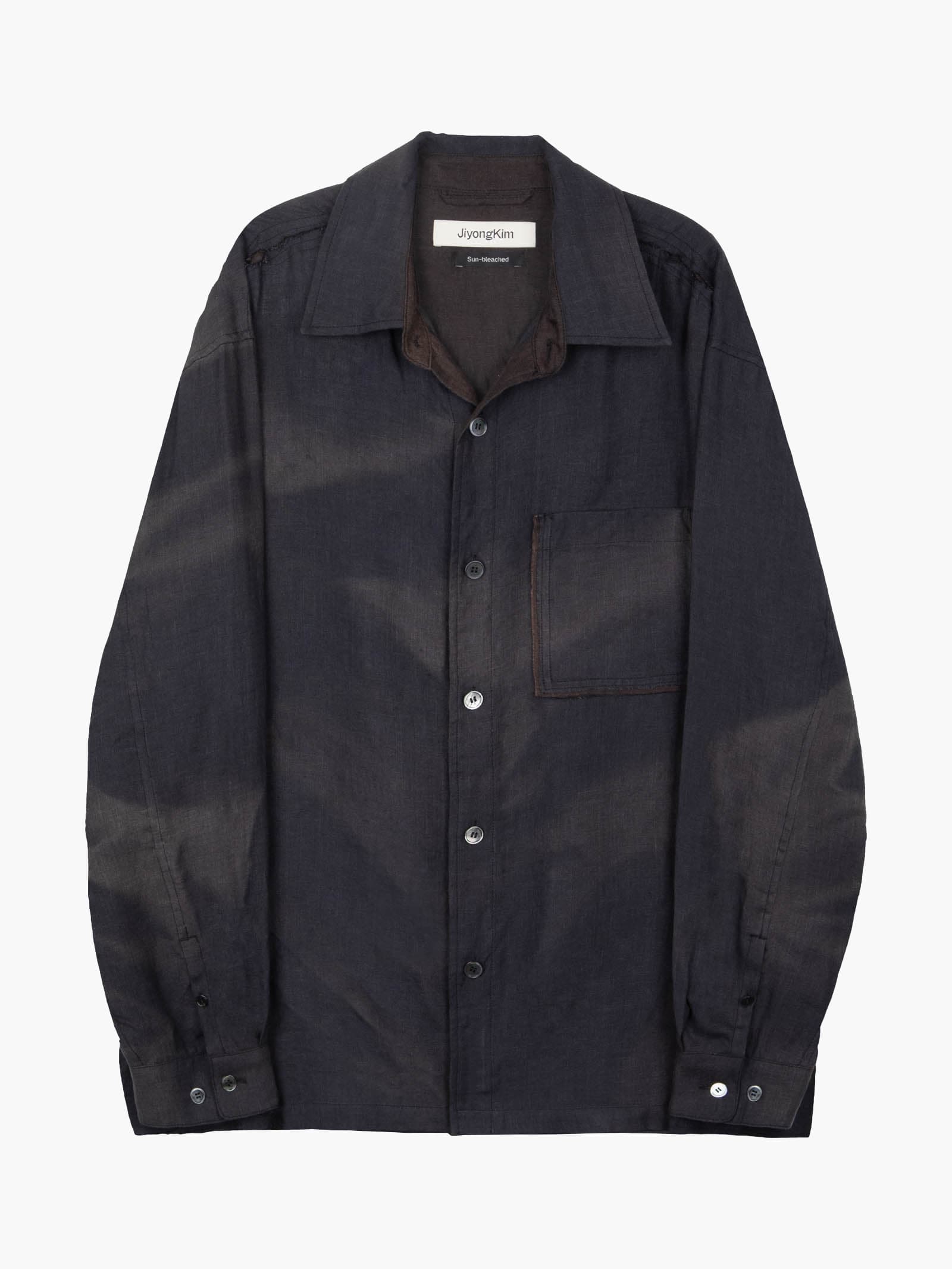 Sun-Bleached Raw Edged Shirt - Black — vue 9