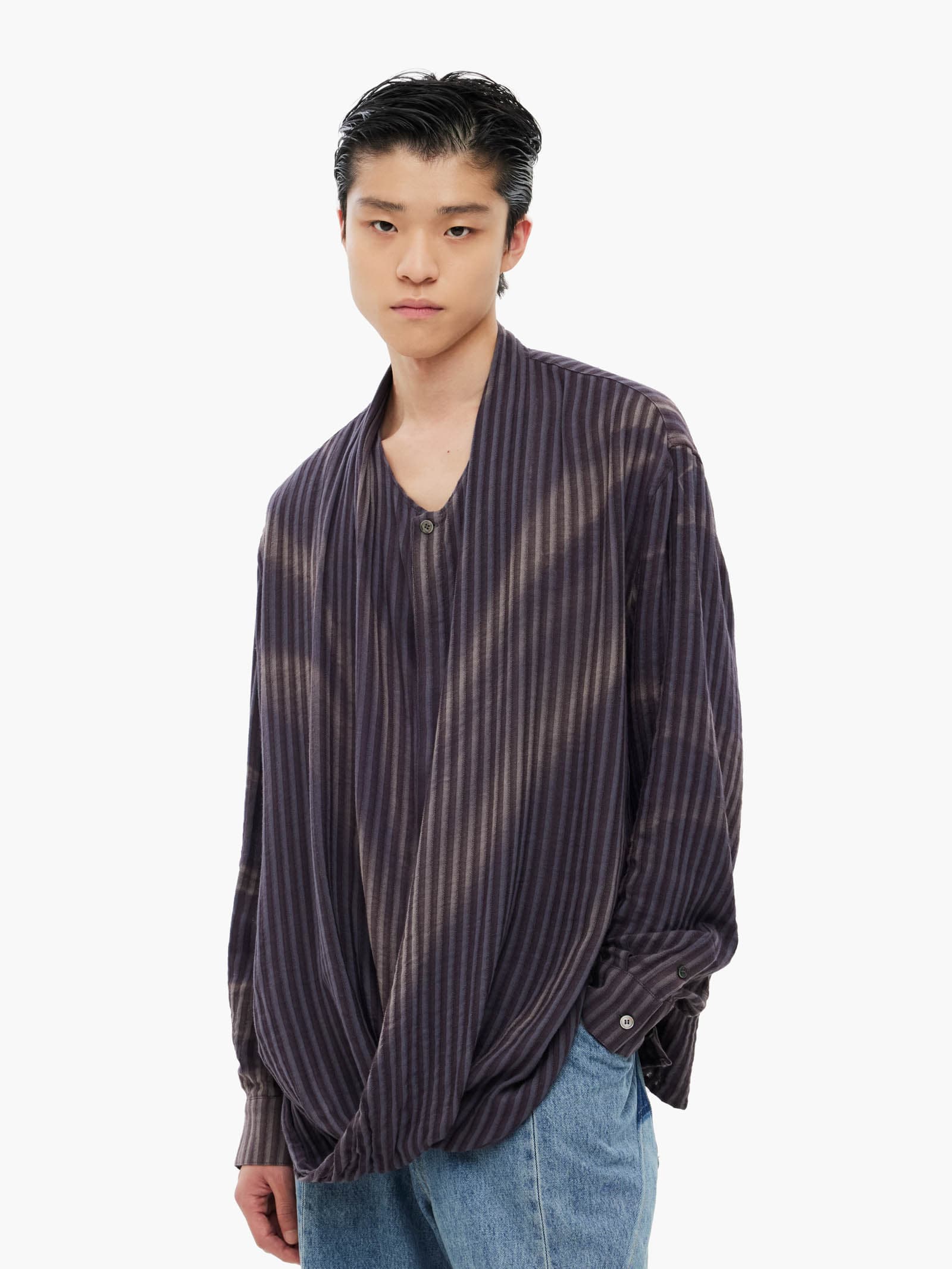 Sun-Bleached Draped Shirt - Jacquard — vue 3