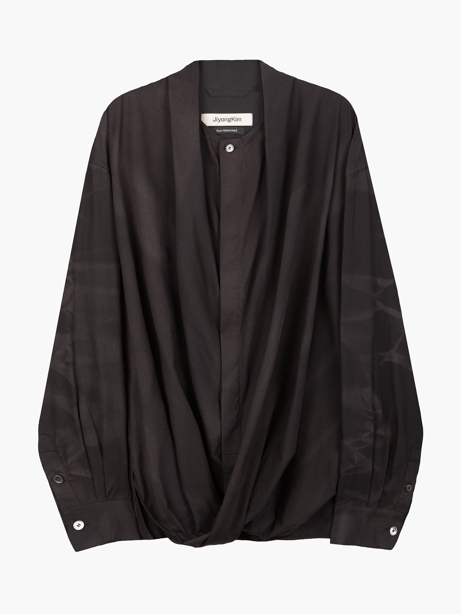 Sun-Bleached Draped Shirt - Black — vue 7