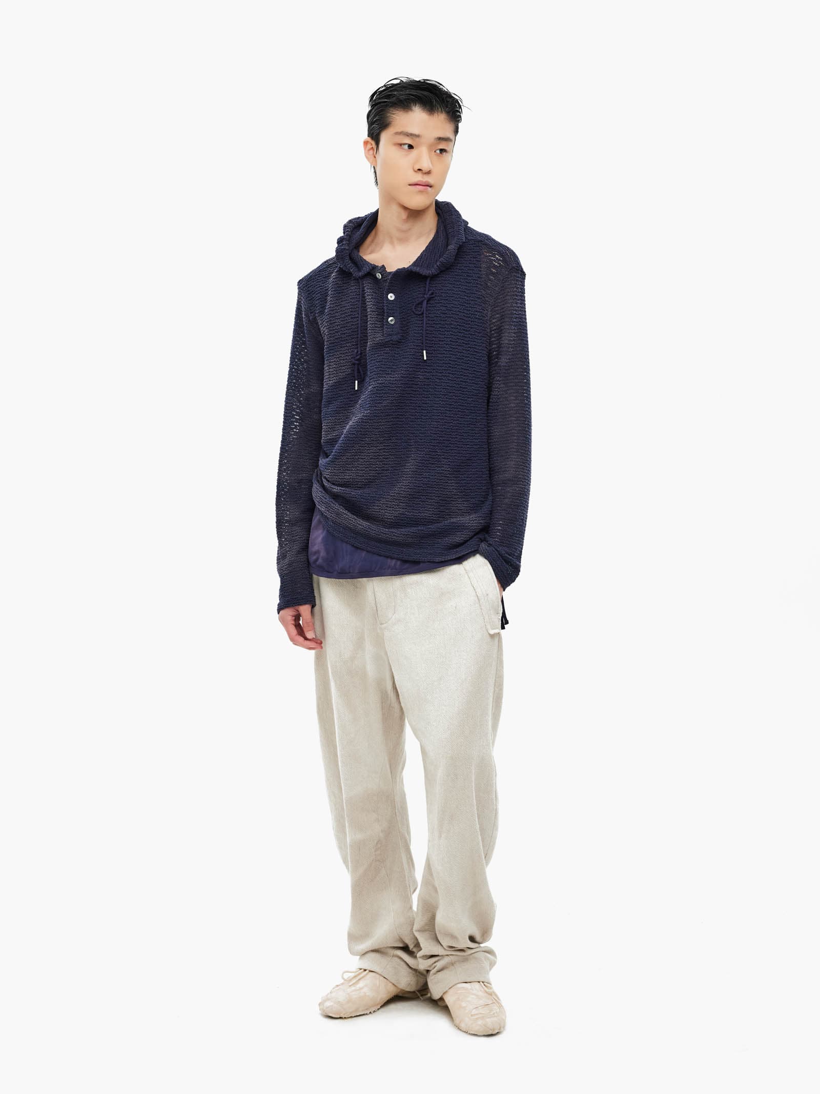 Sun-Bleached Layered Net Hoodie - Purple — vue 2