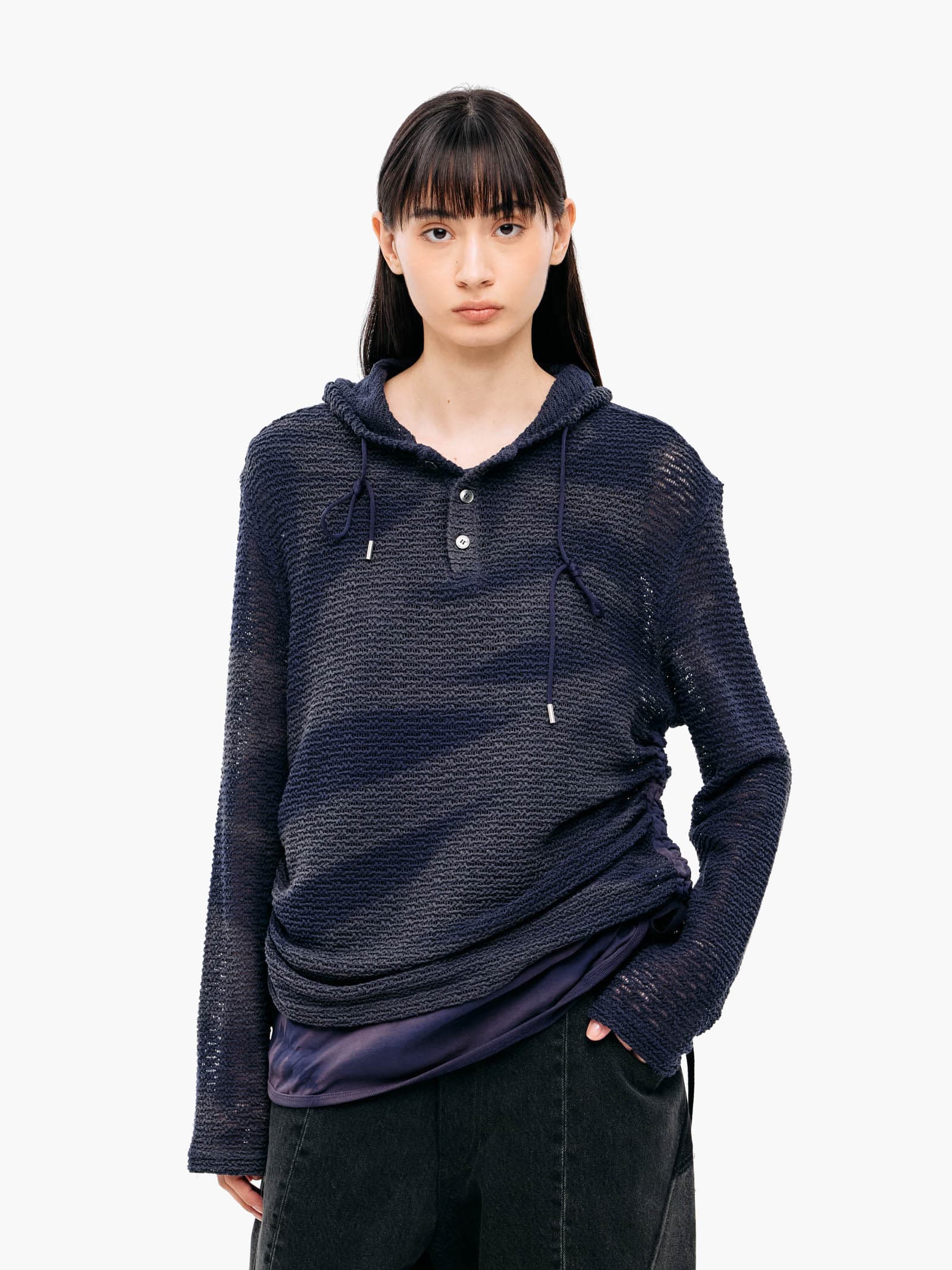 Sun-Bleached Layered Net Hoodie - Purple — vue 7