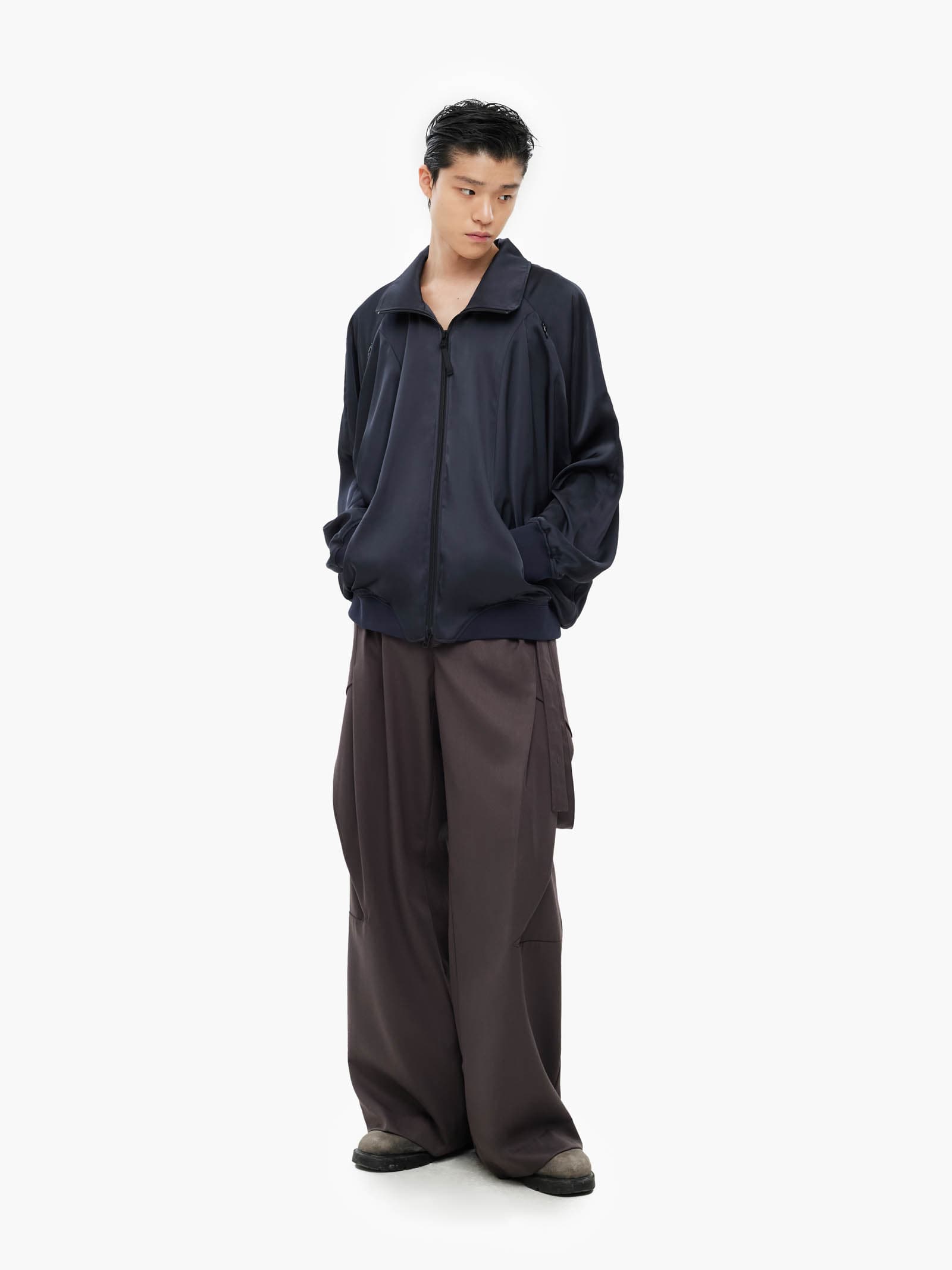 Draped Track Jacket - Navy — vue 2